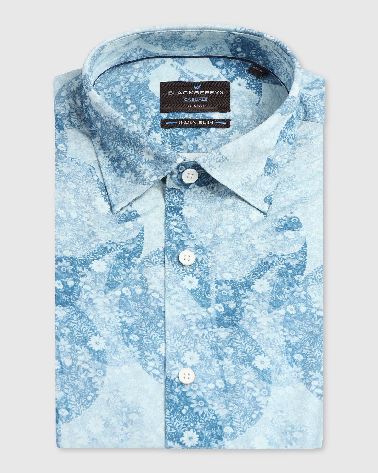 Blue Printed Shirt - Mose