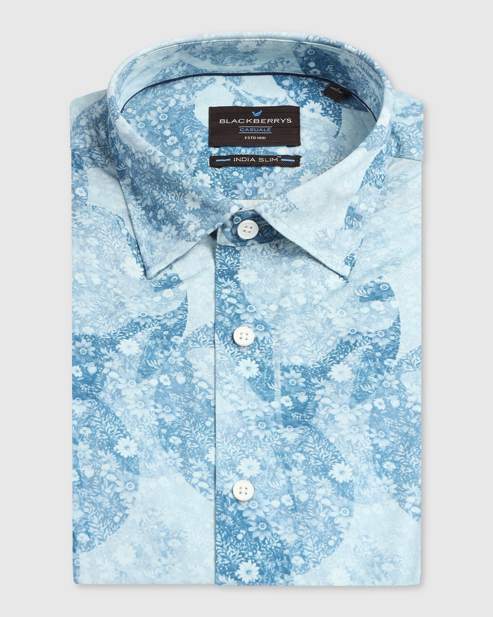 Blue Printed Shirt - Mose
