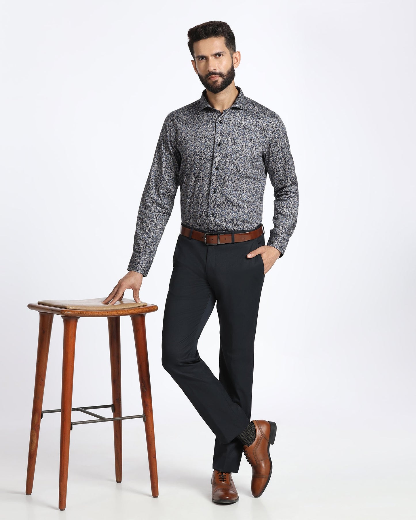 Blue Printed Shirt - Royce
