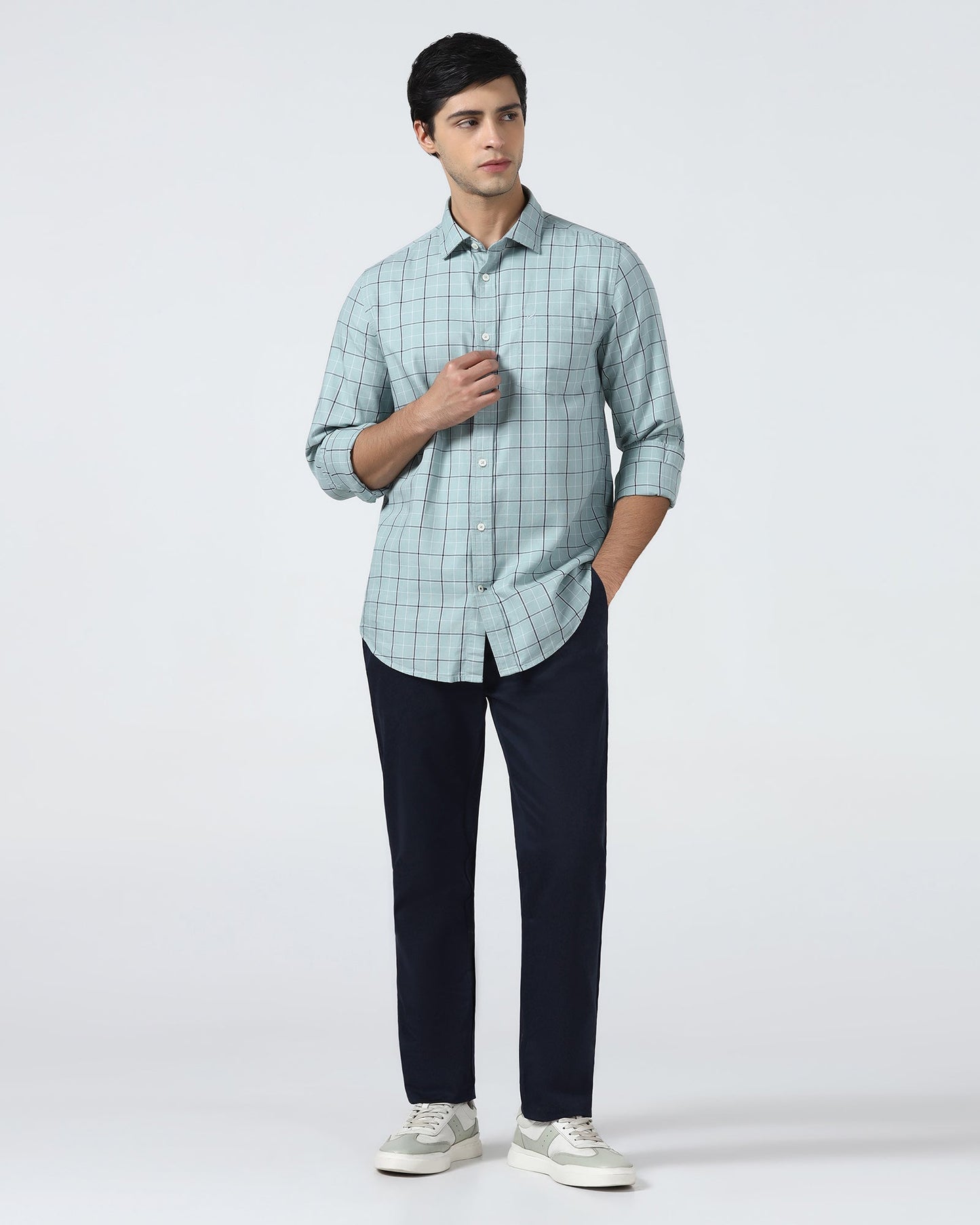 Blue Solid Khaki - Pine