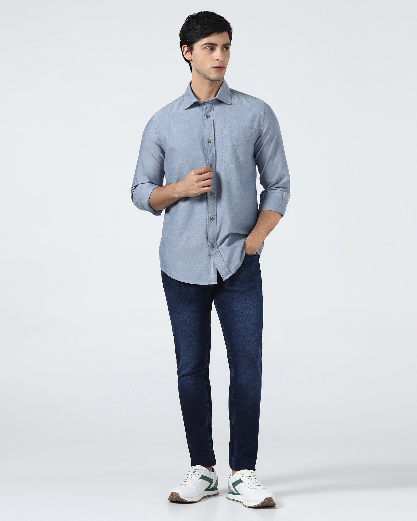 Blue Solid Shirt - Laos