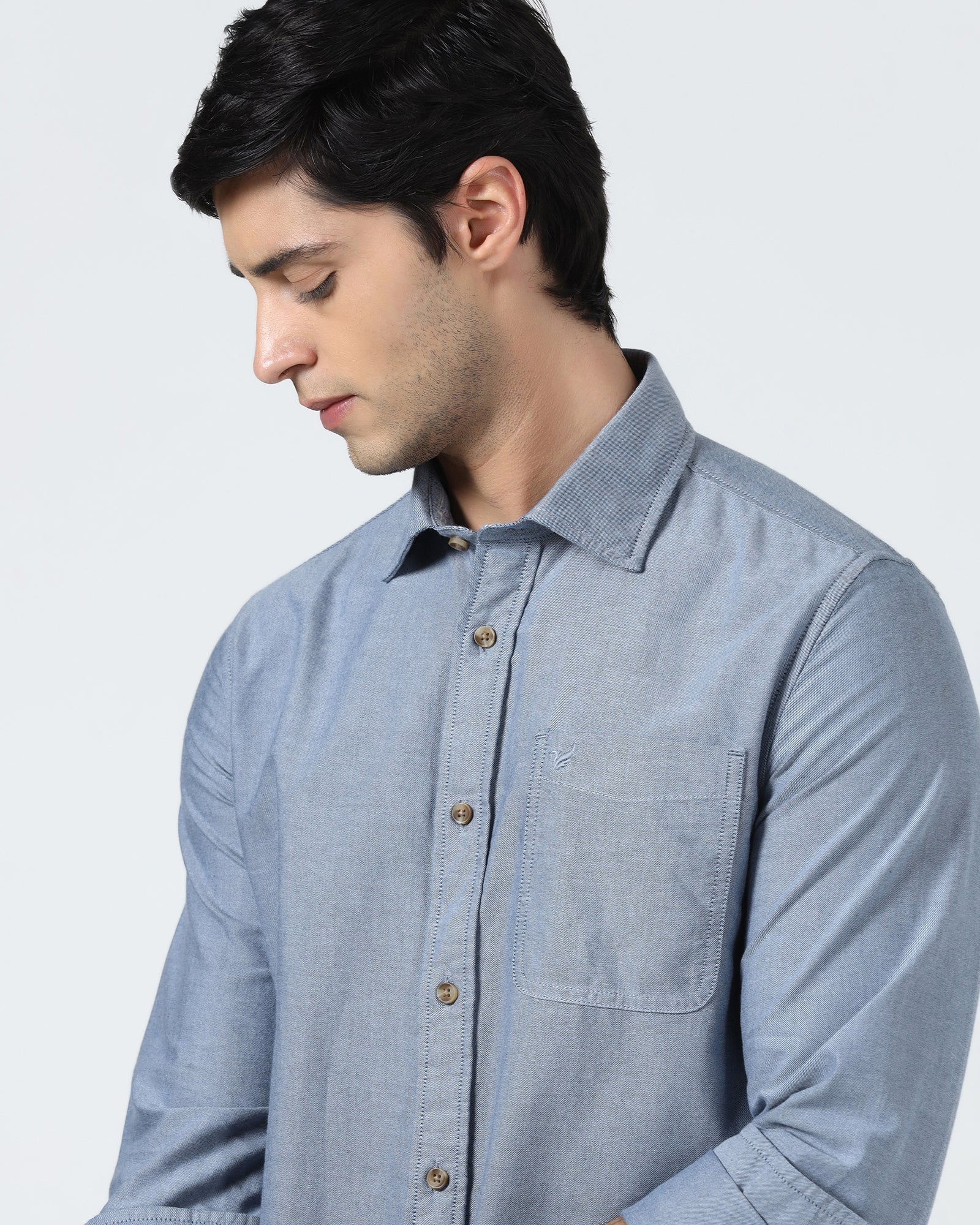 Blue Solid Shirt - Laos