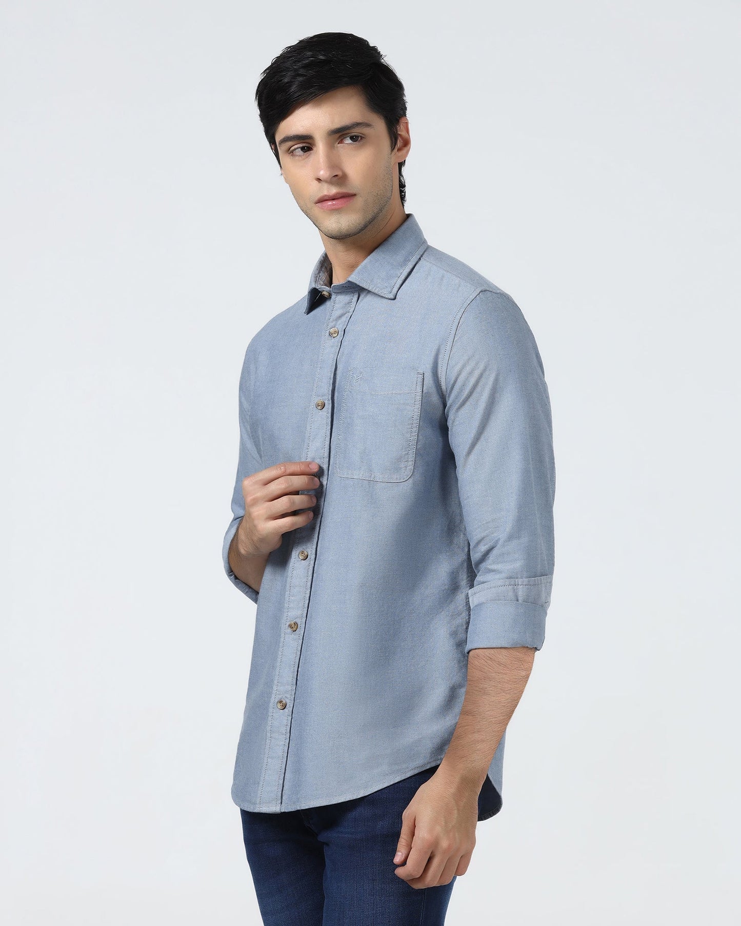 Blue Solid Shirt - Laos