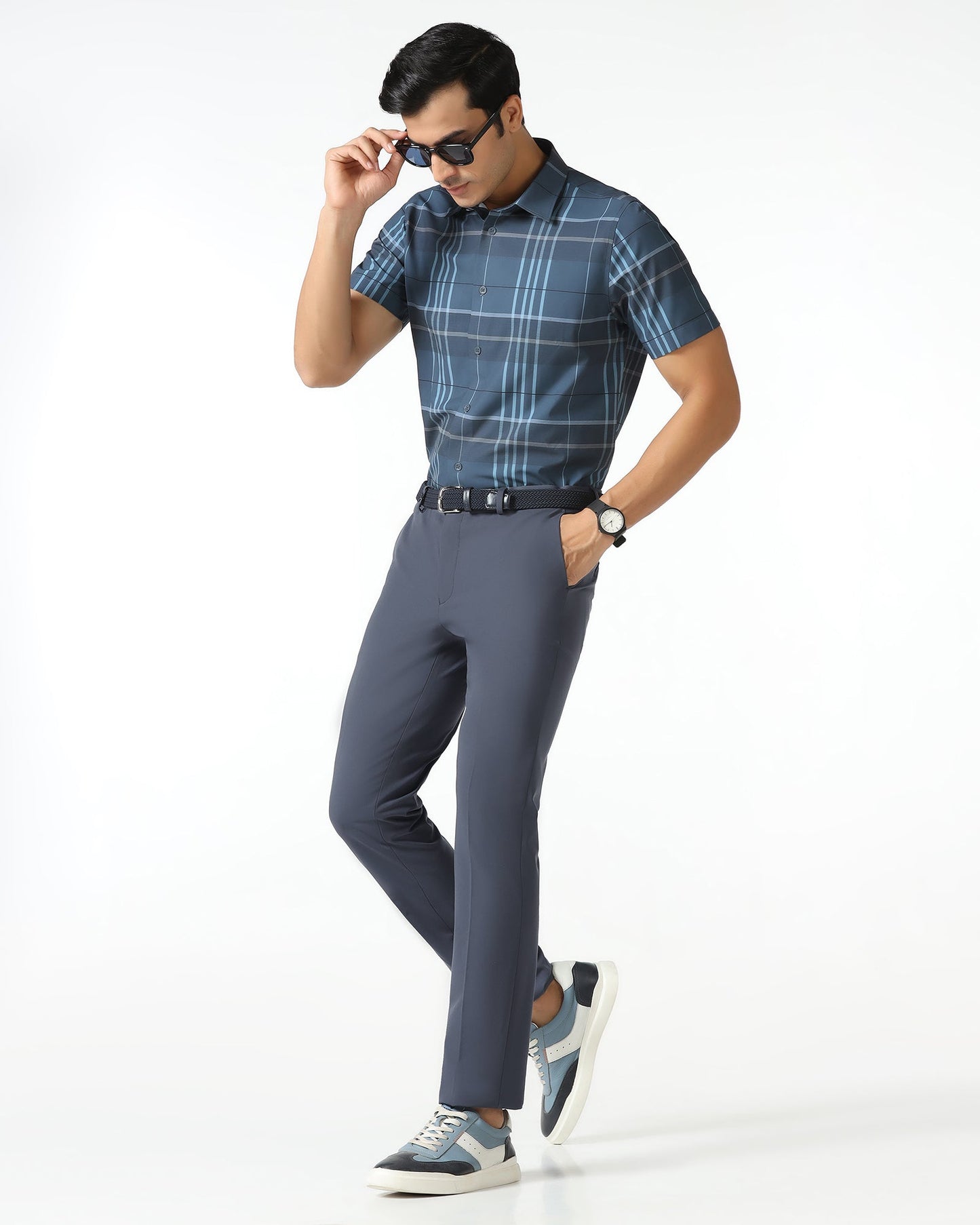 Blue Techpro Solid Trouser - Dean