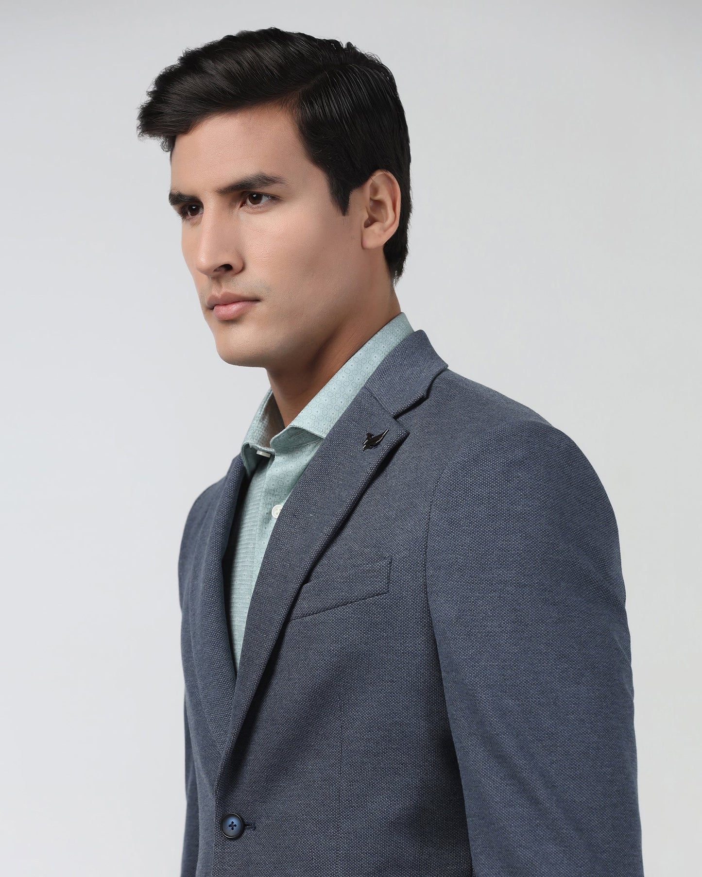 Blue Textured Jacket - Gio