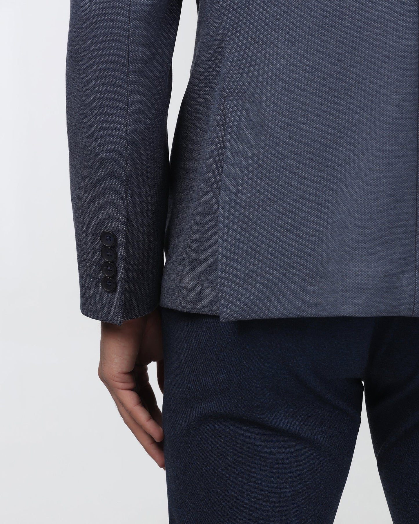Blue Textured Jacket - Gio