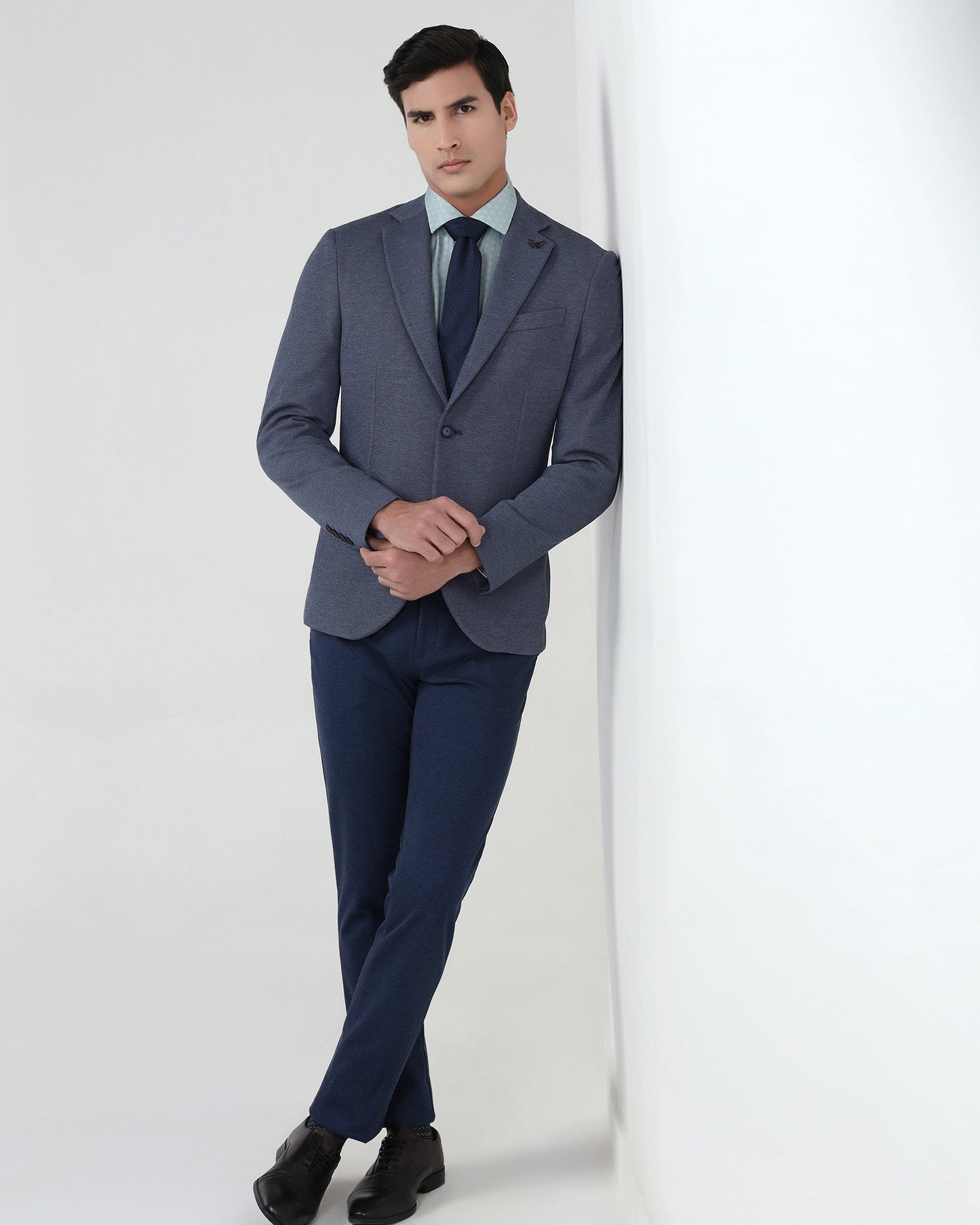 Blue Textured Jacket - Gio