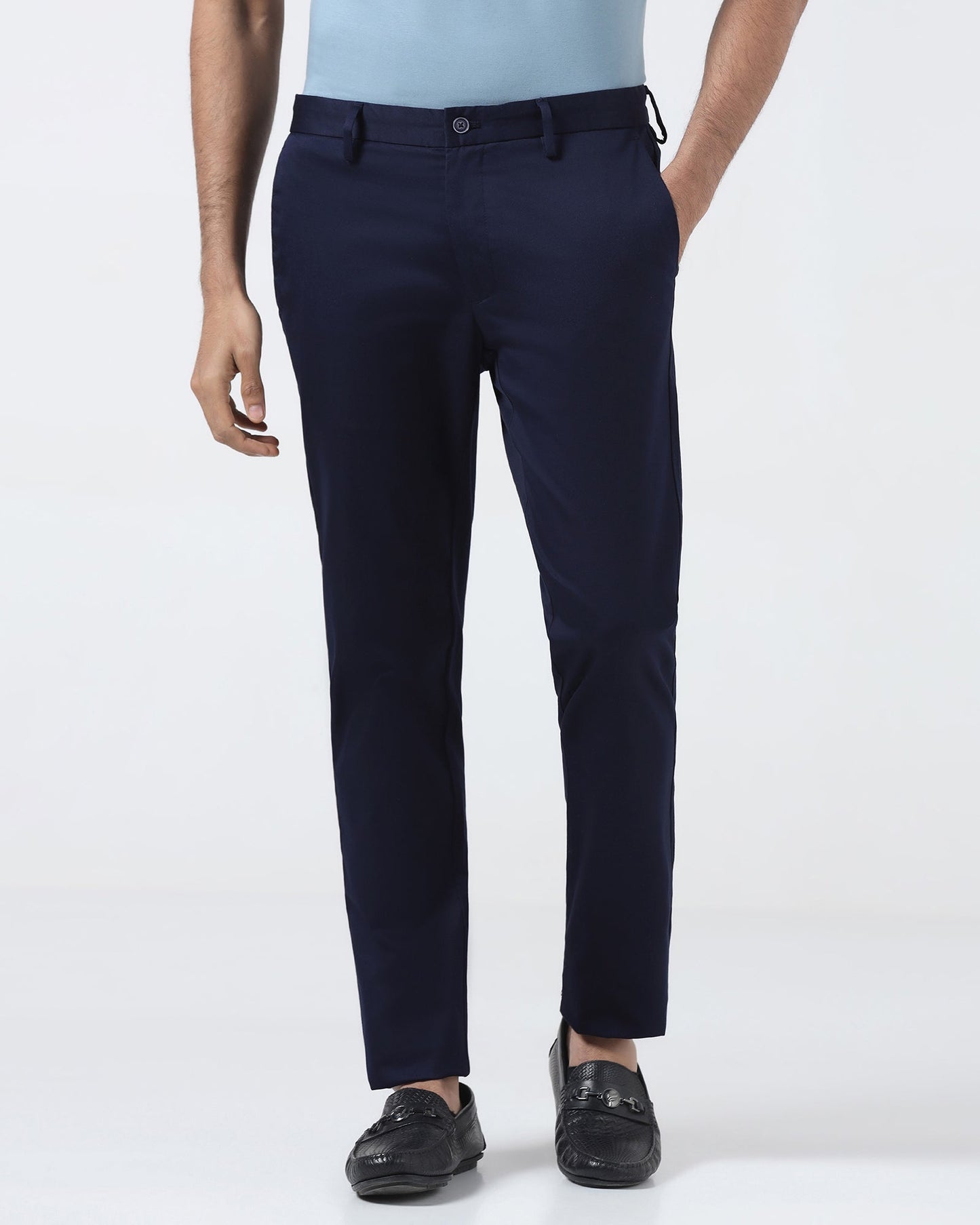 Blue Textured Khakis - Aspen