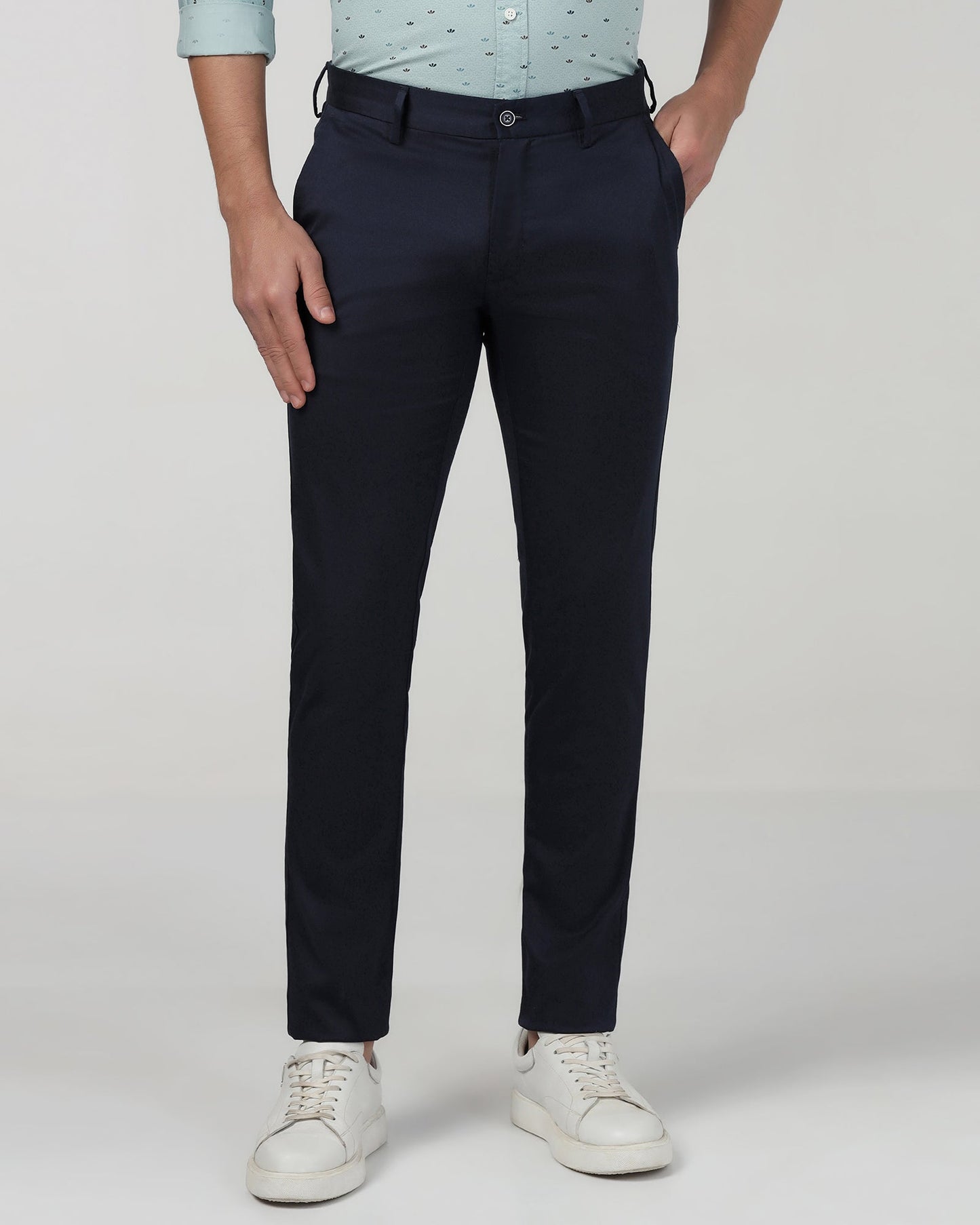 Blue Textured Khakis - Aspen