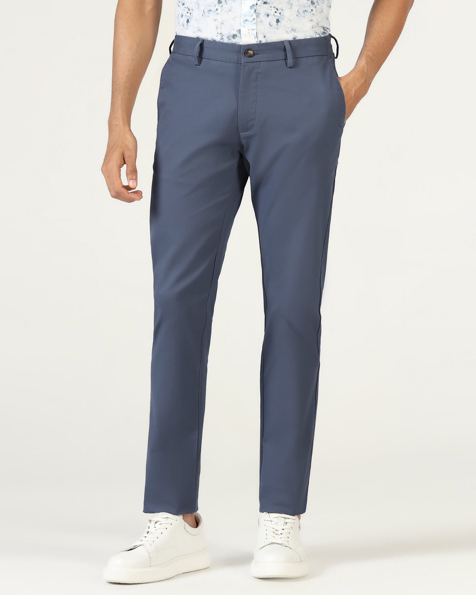 Blue Textured Khakis - Karis