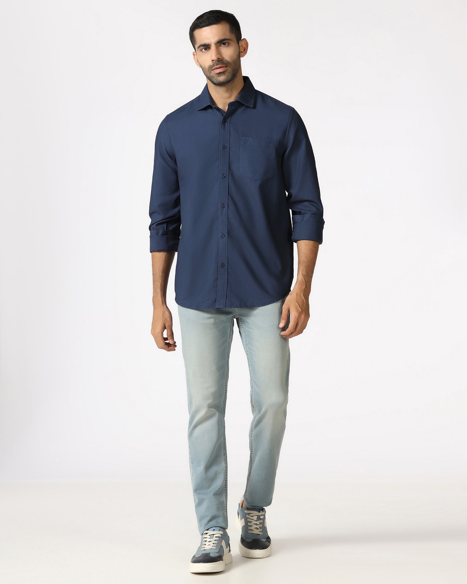 Blue Textured Shirt - Caty