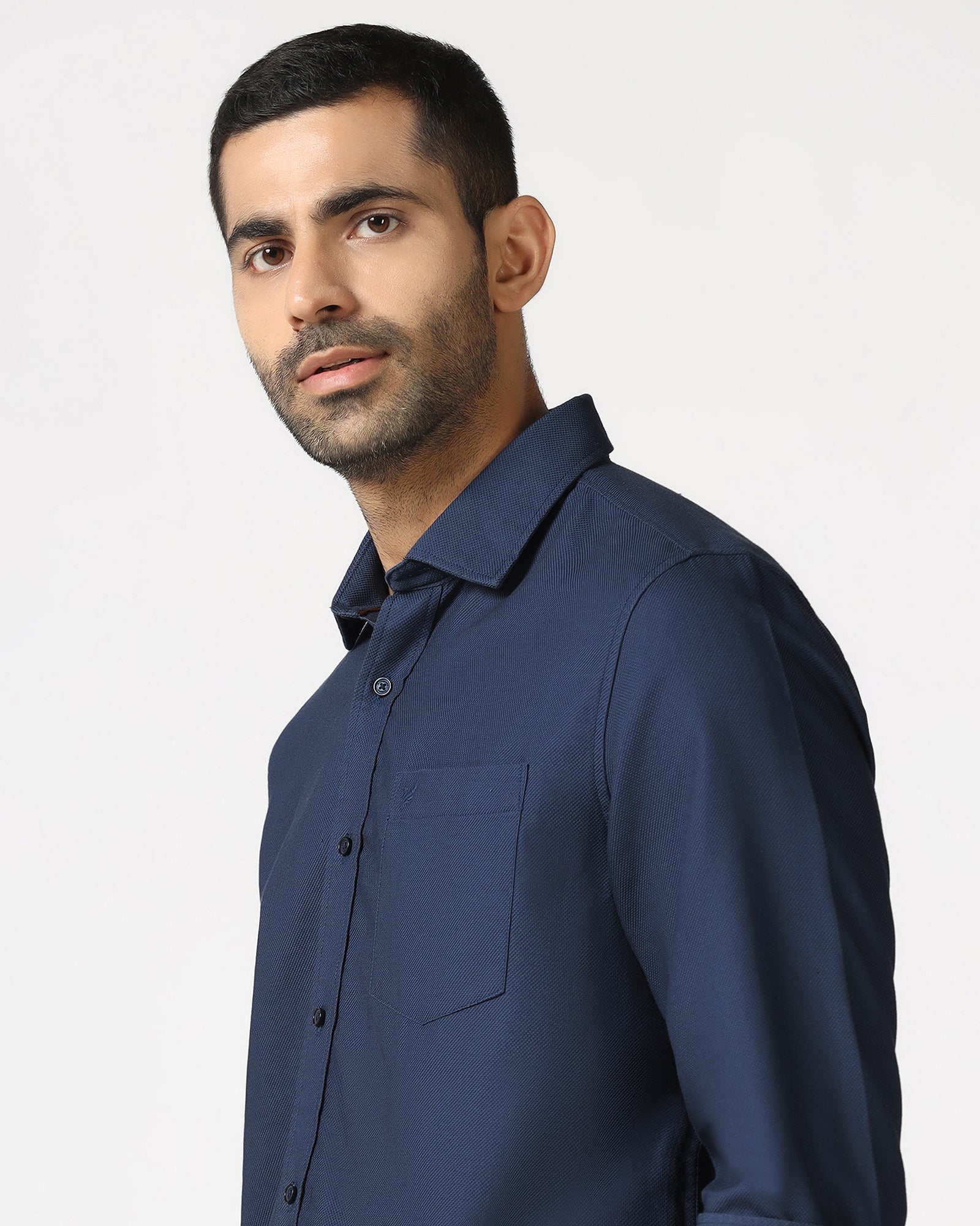 Blue Textured Shirt - Caty