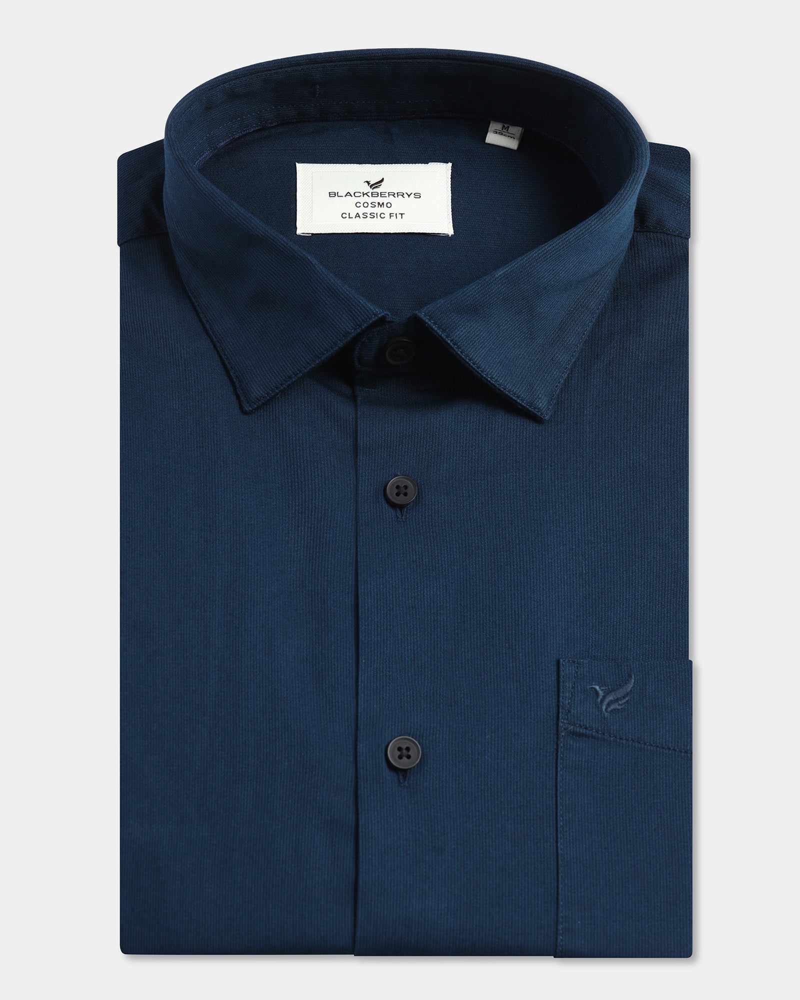 Blue Textured Shirt - Nuvan