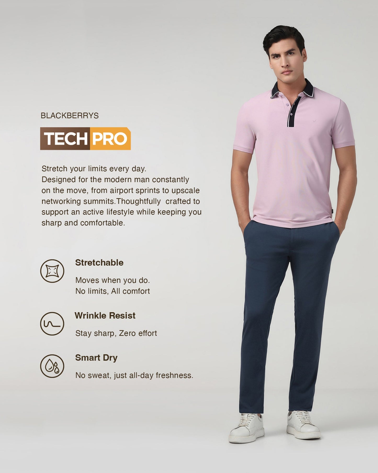 Bright Lilac TechPro Solid Polo - Ron