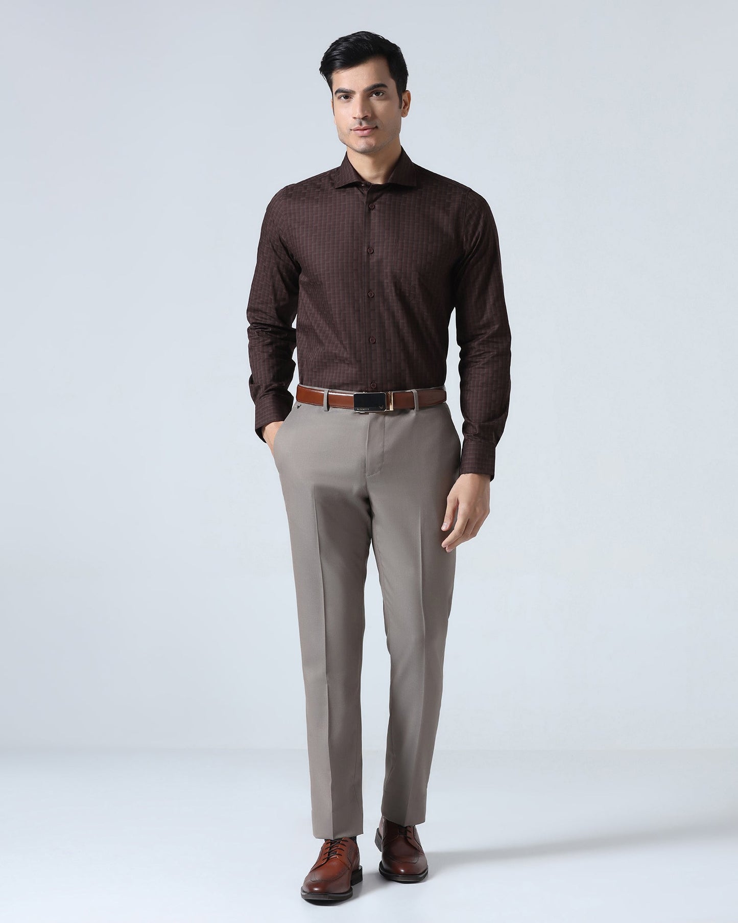 Brown Check Shirt - Echod
