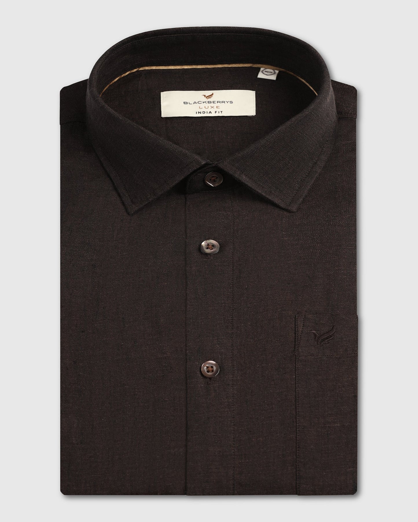 Brown Linen Solid Shirt - Bayek