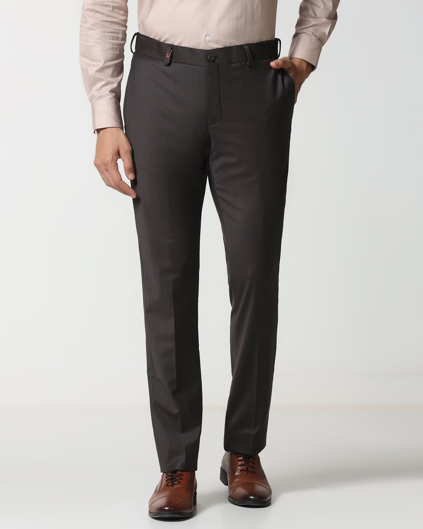 Brown Luxe Technowaist Solid Trouser - Lamborghini