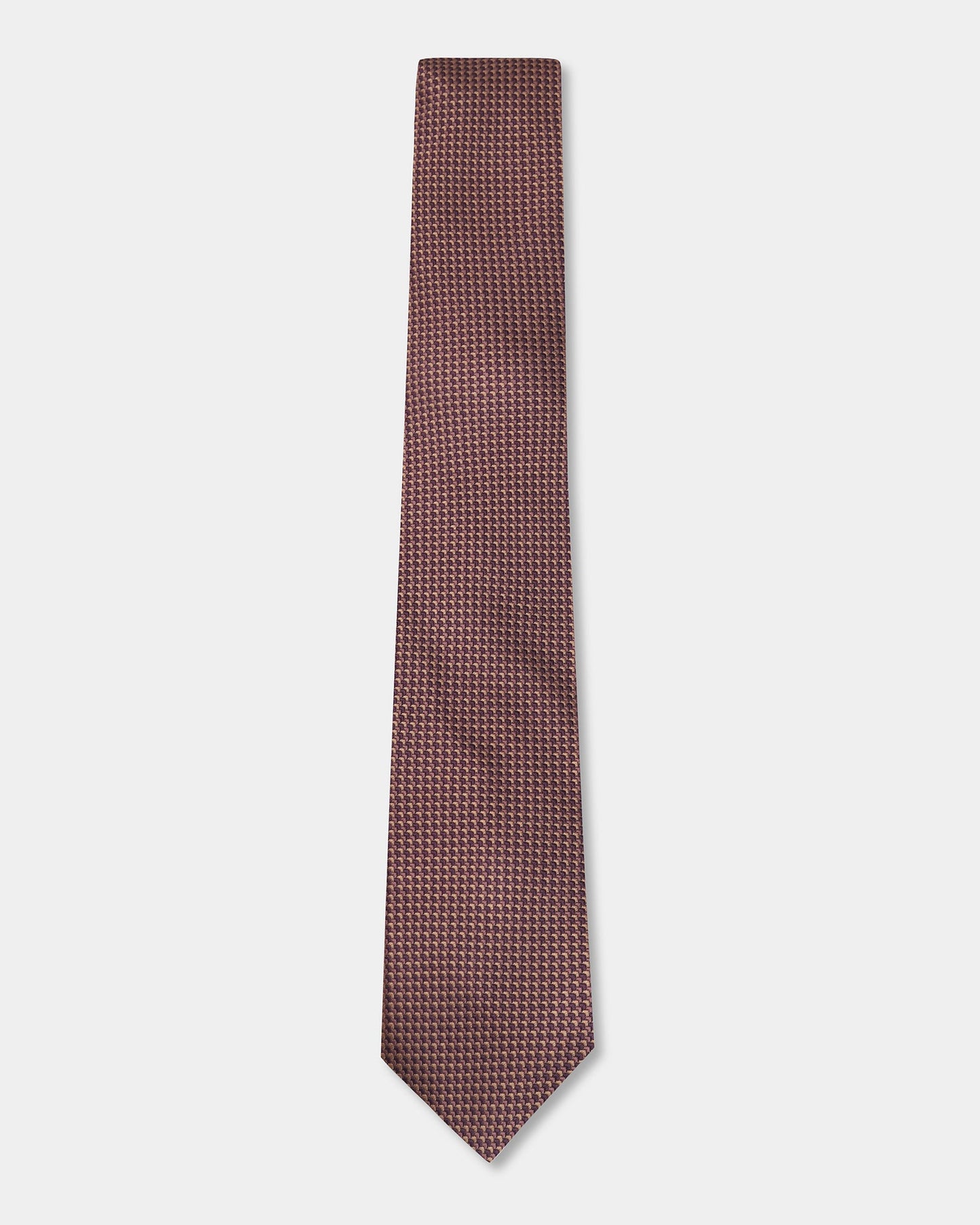 Brown Silk Jacquard Tie - Alba