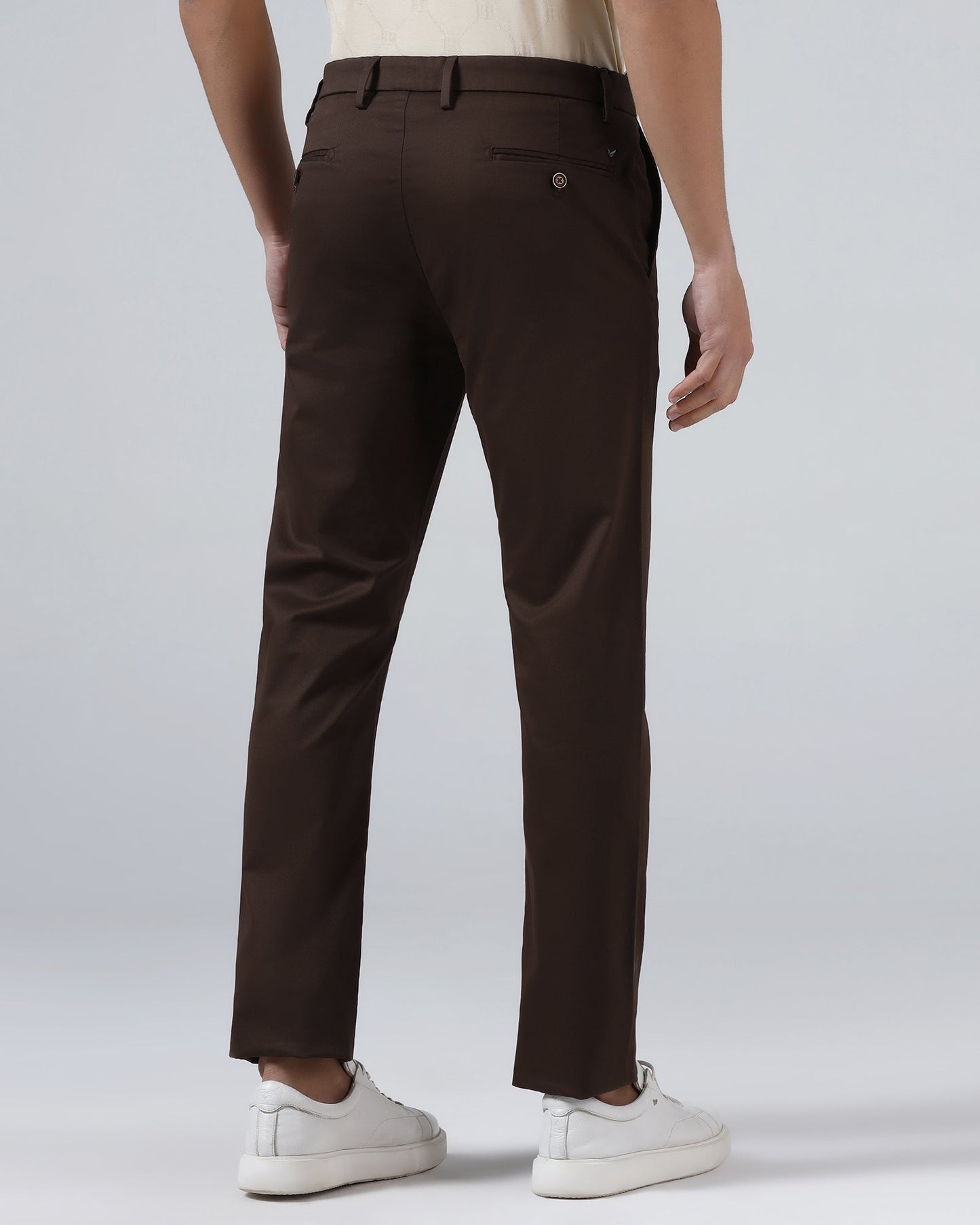 Brown Solid Khakis - Elm