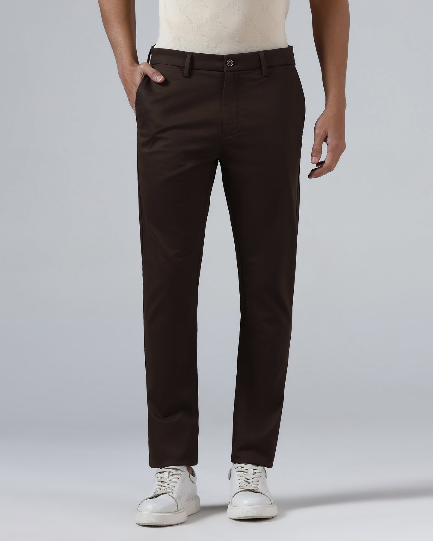 Brown Solid Khakis - Elm