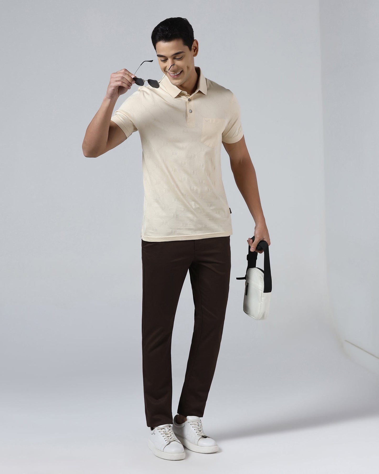 Brown Solid Khakis - Elm