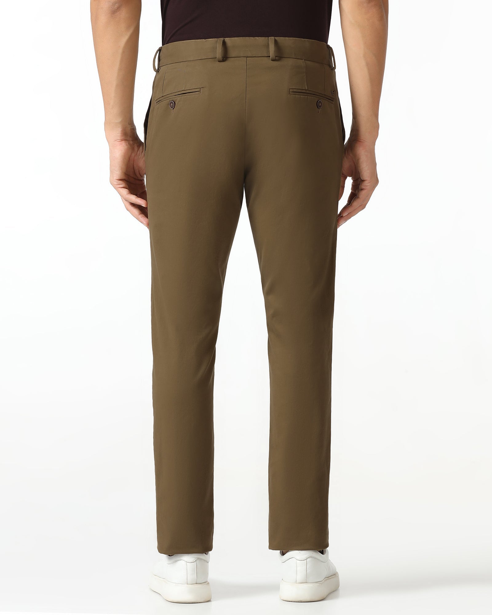 Brown Solid Khakis - Mario