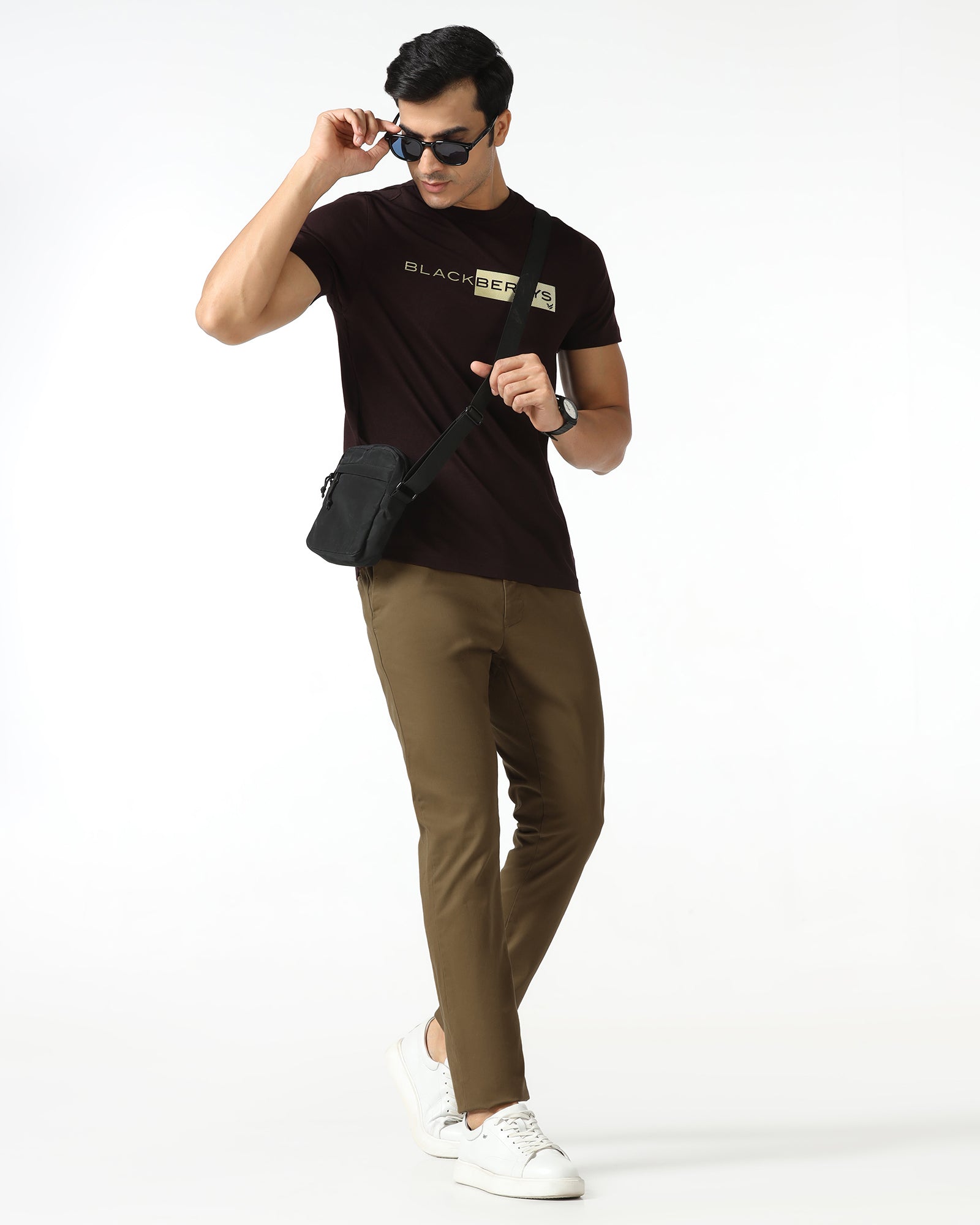 Brown Solid Khakis - Mario