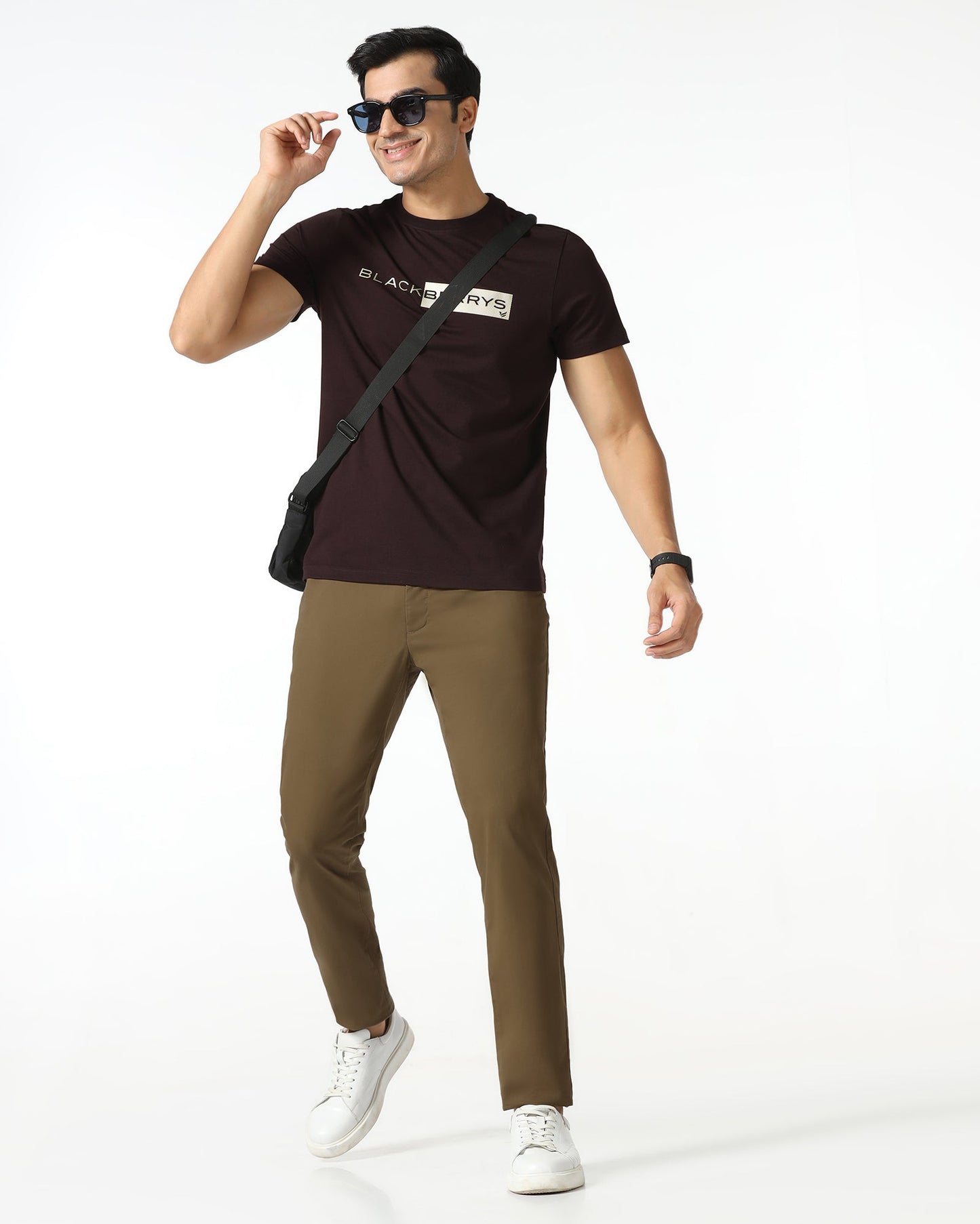 Brown Solid Khakis - Mario