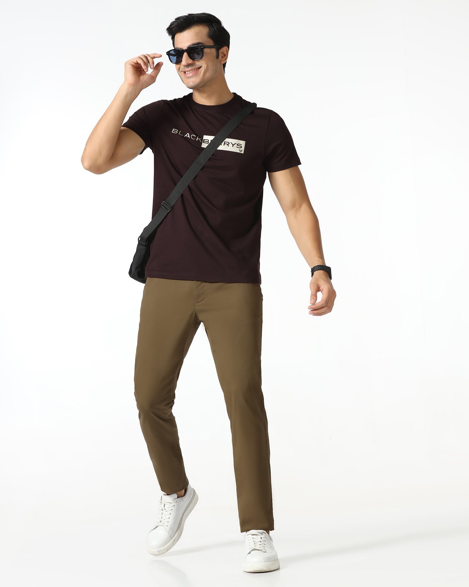 Brown Solid Khakis - Mario