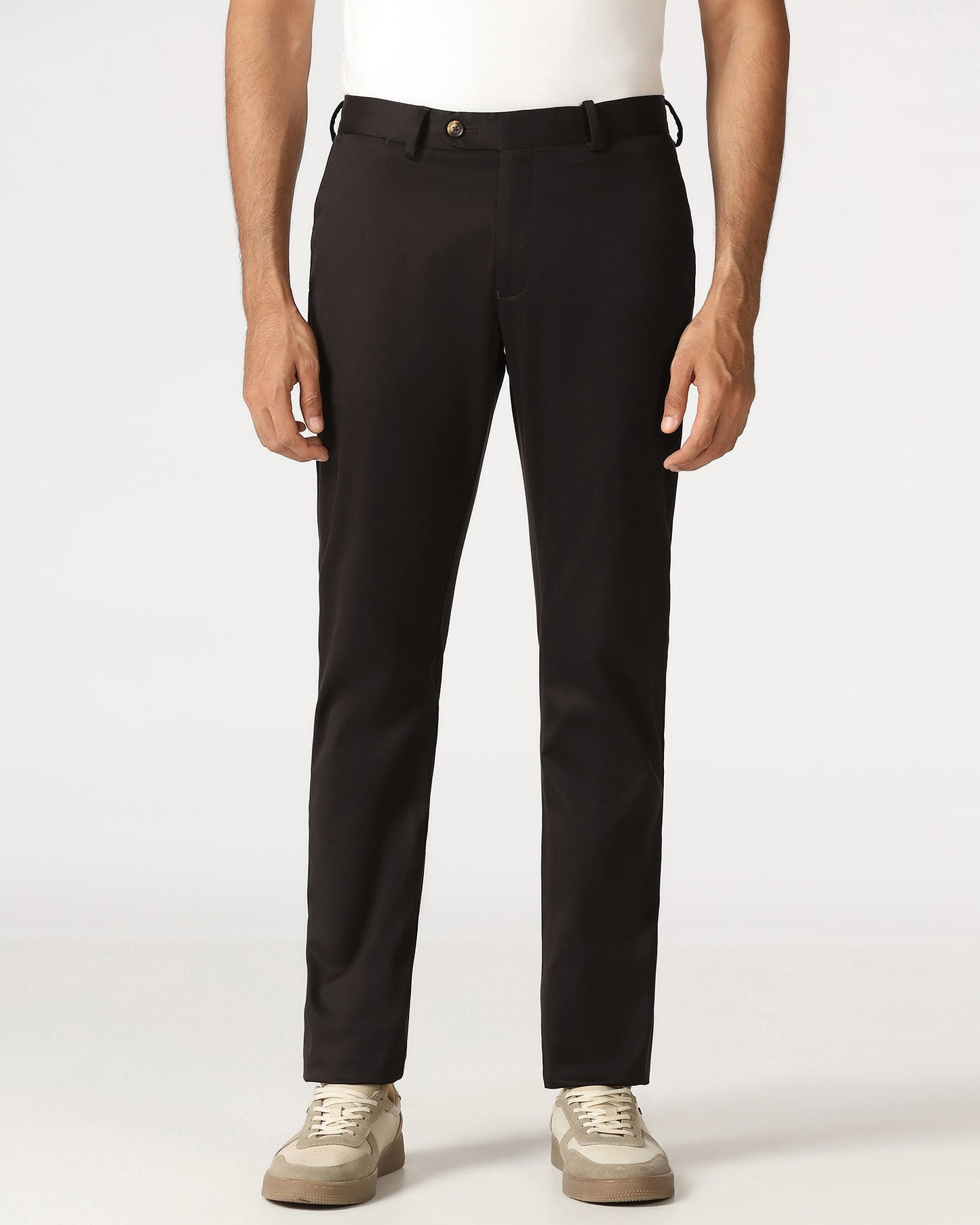 Brown Solid Khakis - Thale
