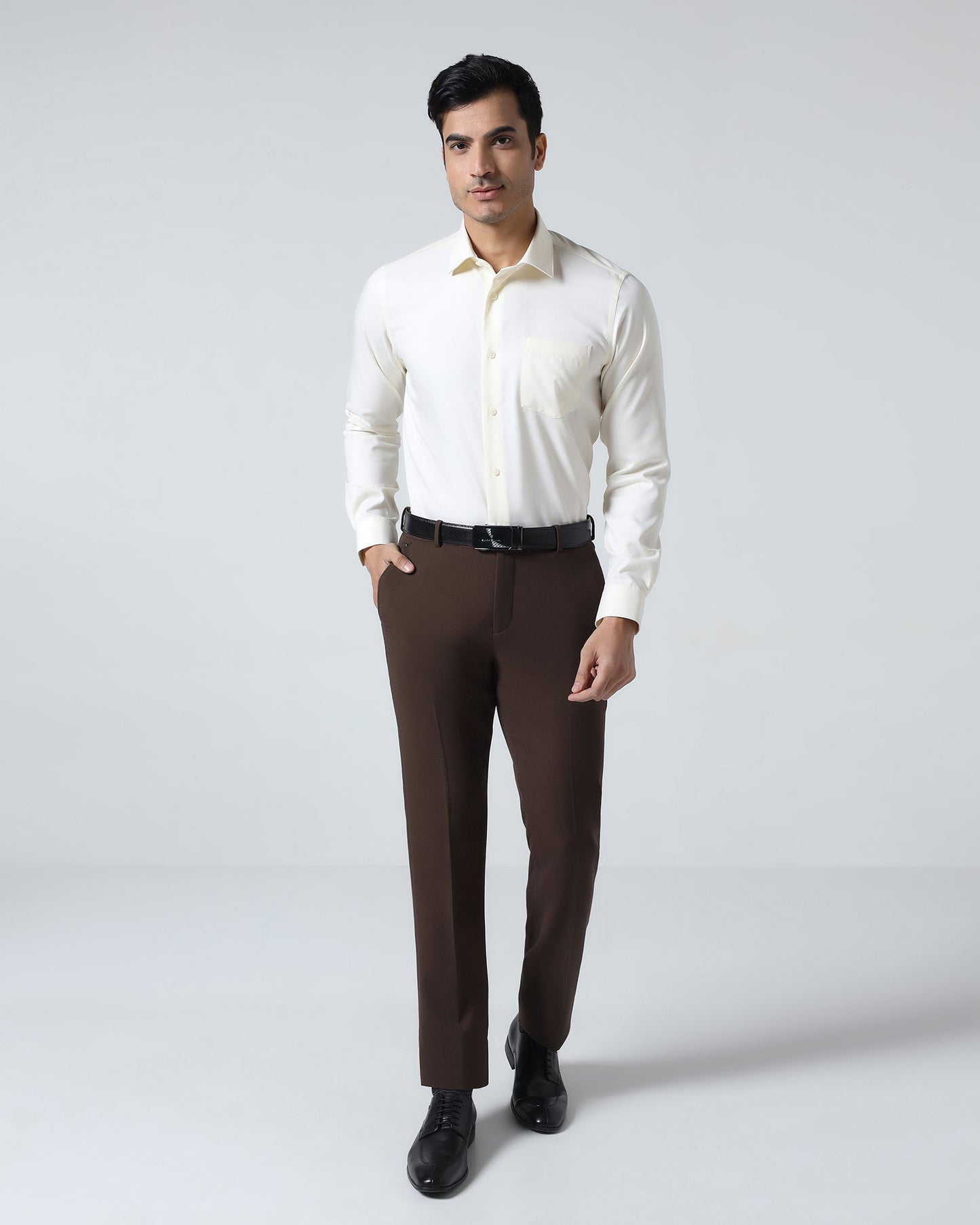 Brown Solid Trouser - Kings