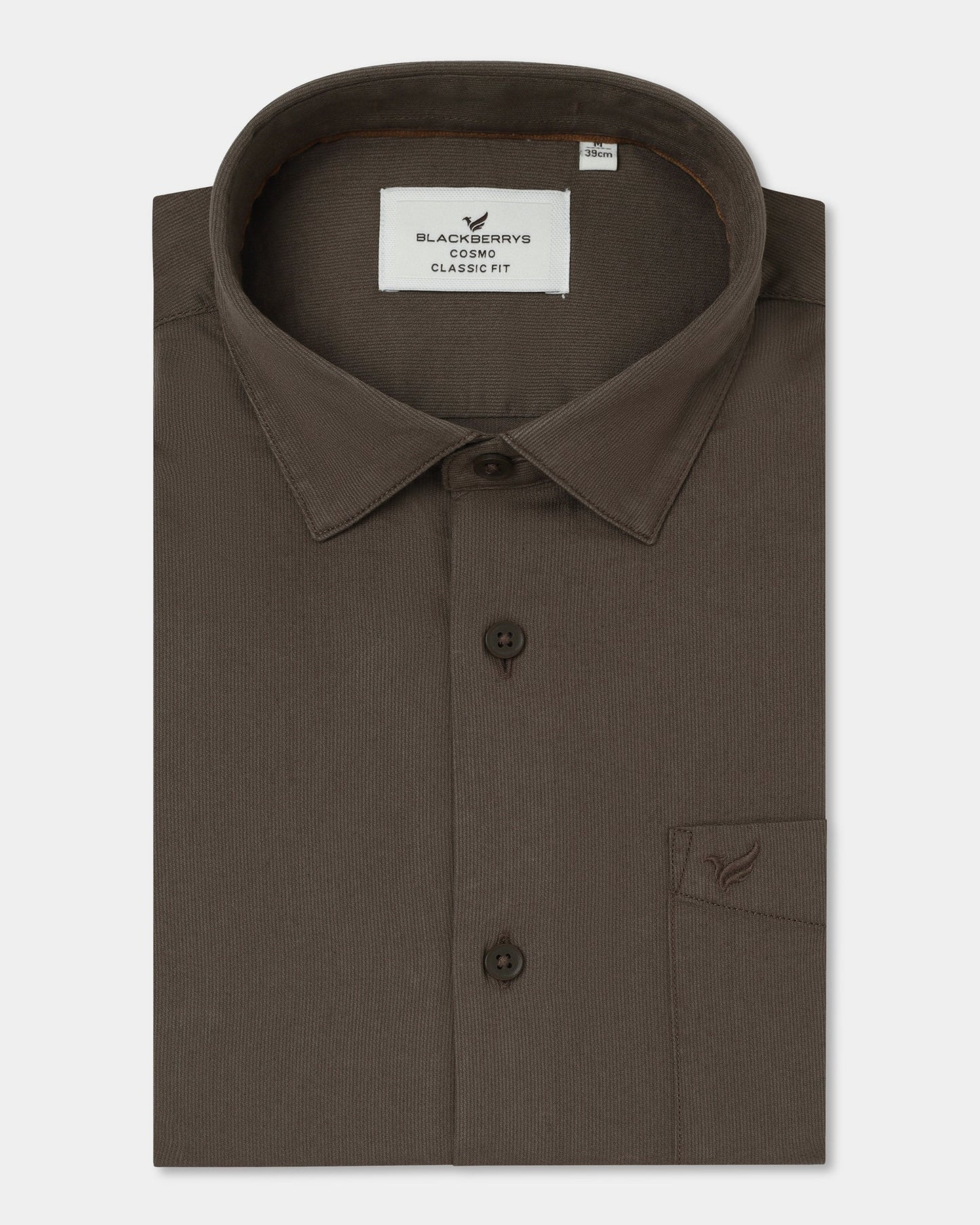 Brown Textured Shirt - Nuvan
