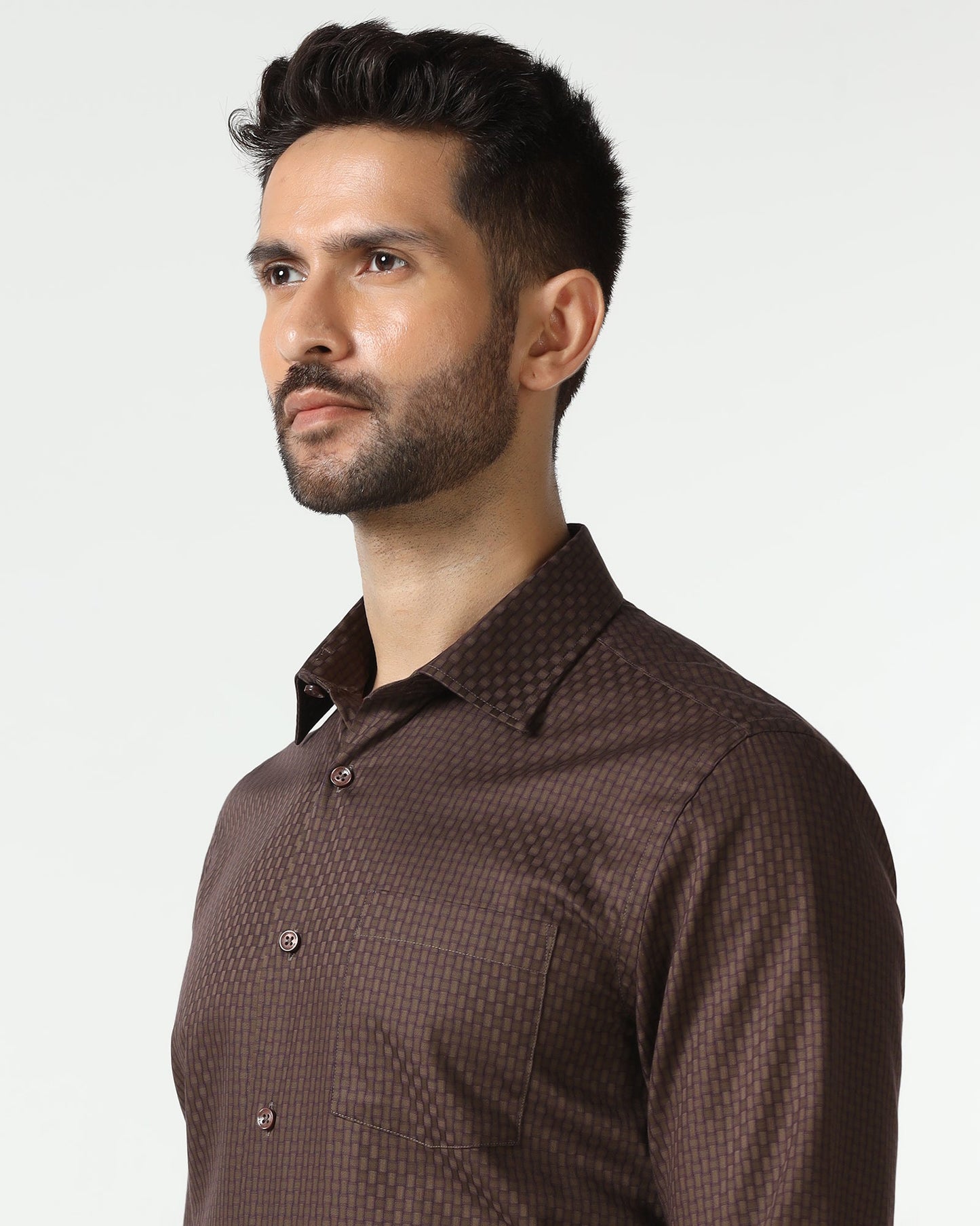 Brown Textured Shirt - Roster