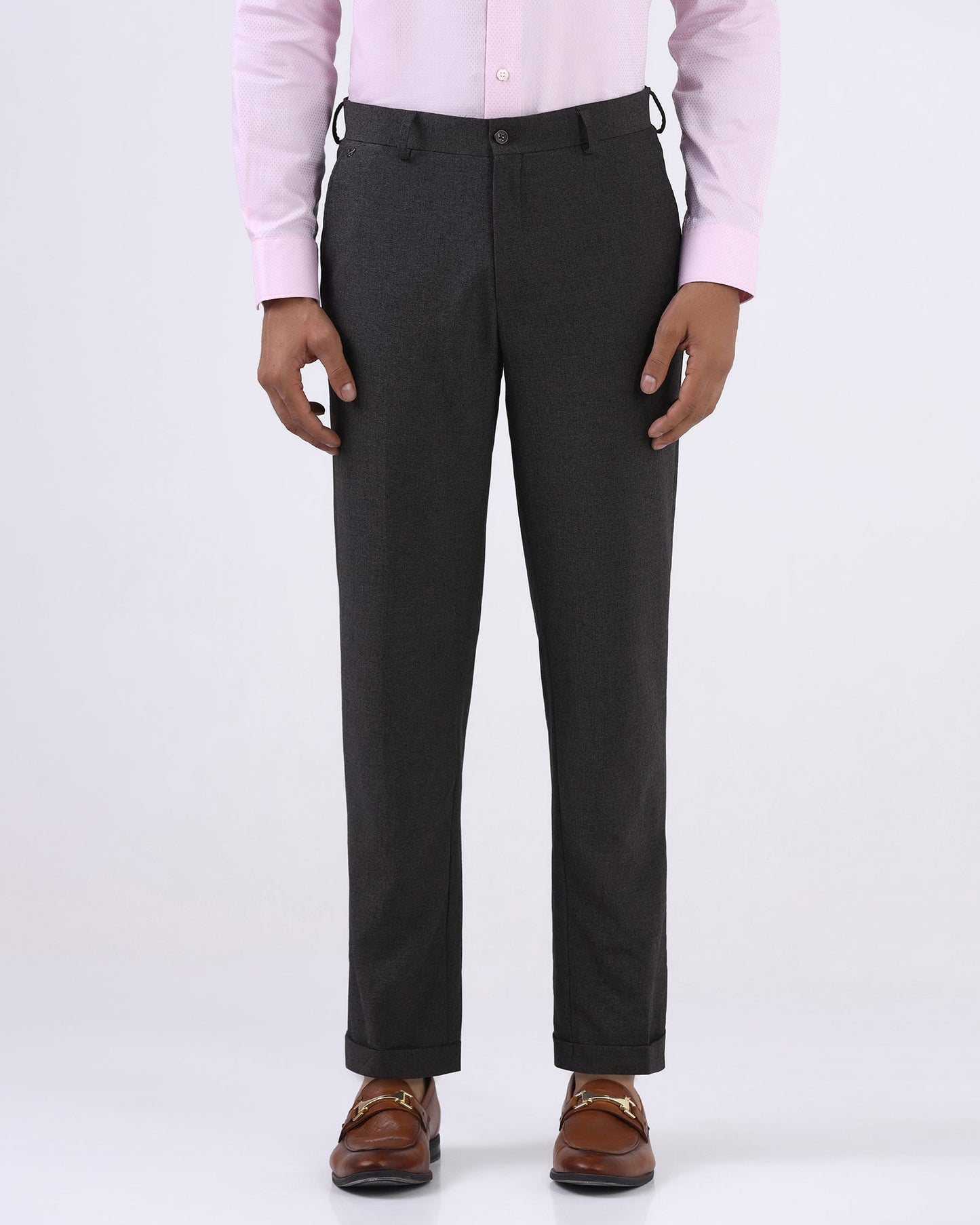Brown Textured Trouser - David
