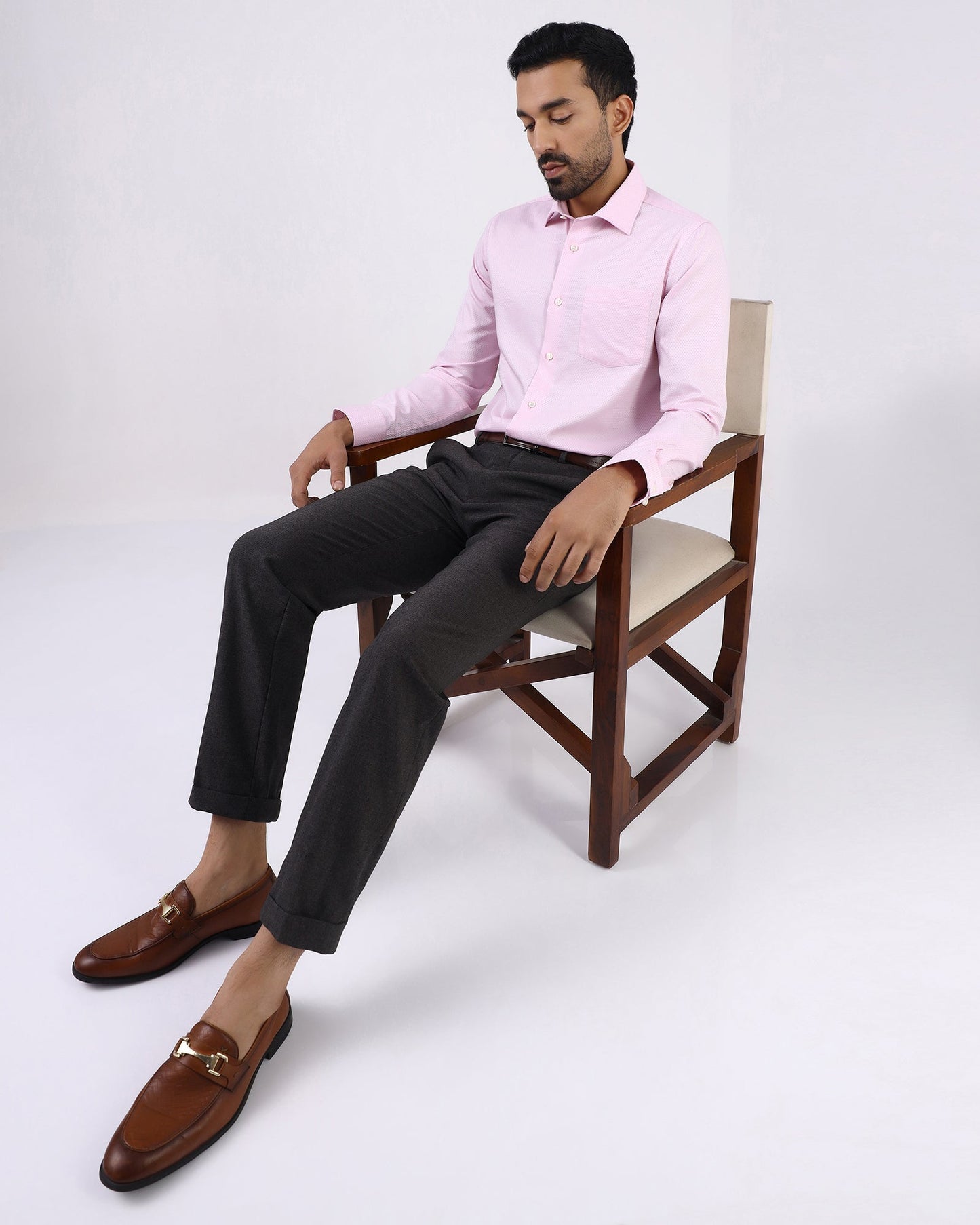 Brown Textured Trouser - David