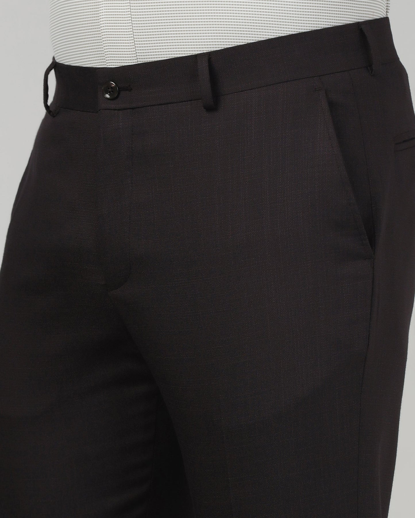 Brown Textured Trouser - Simon