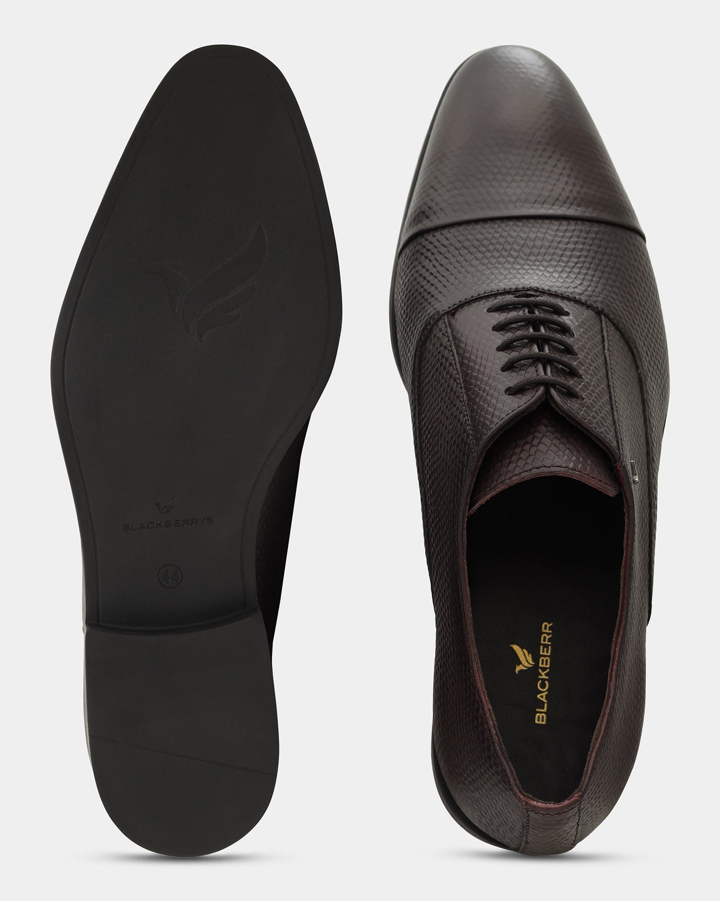 Burgundy Solid Oxford Shoes - Wibee