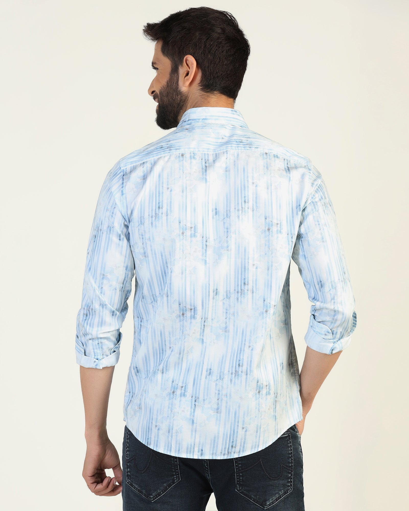 Casual Blue Printed Shirt - Pacom