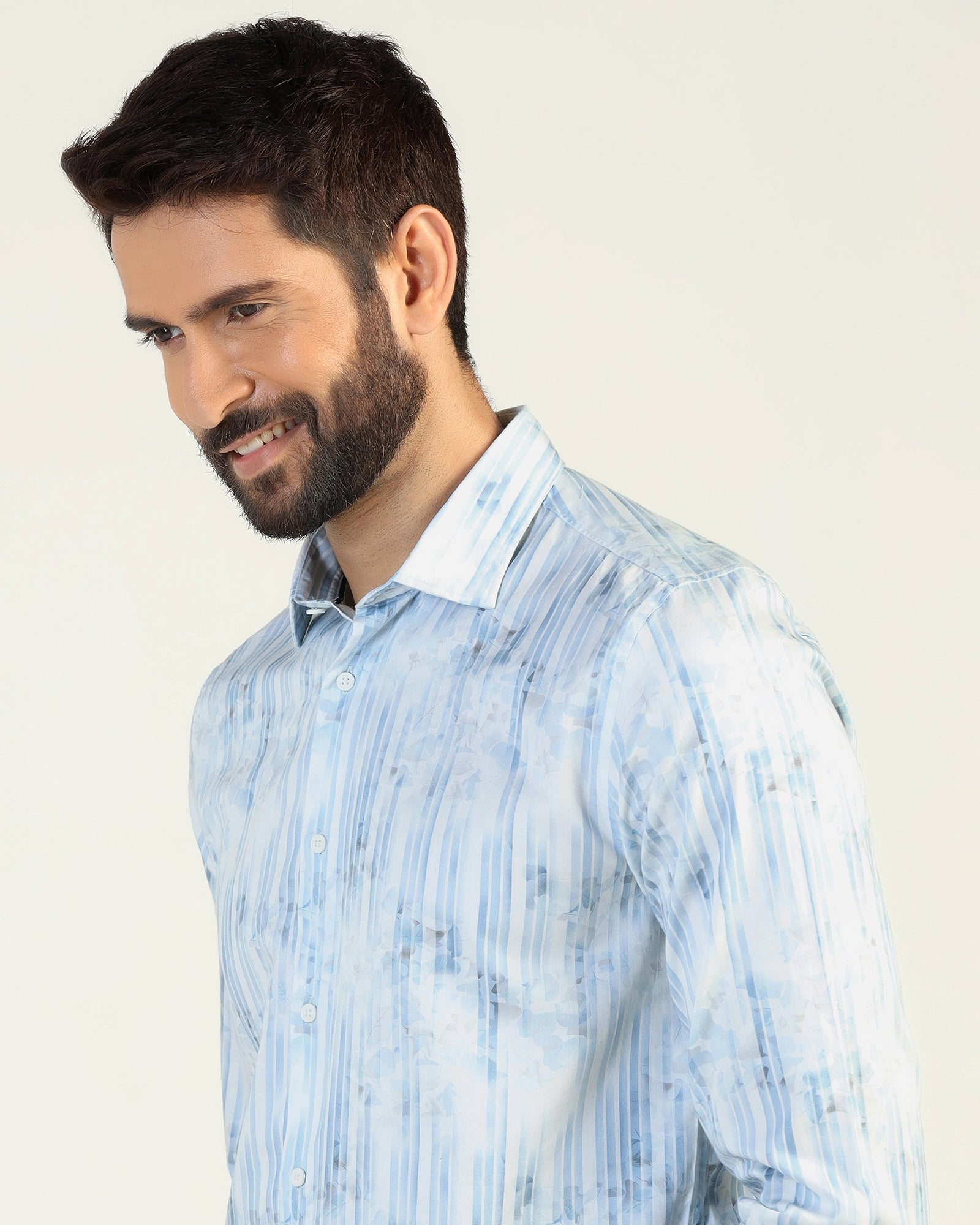 Casual Blue Printed Shirt - Pacom