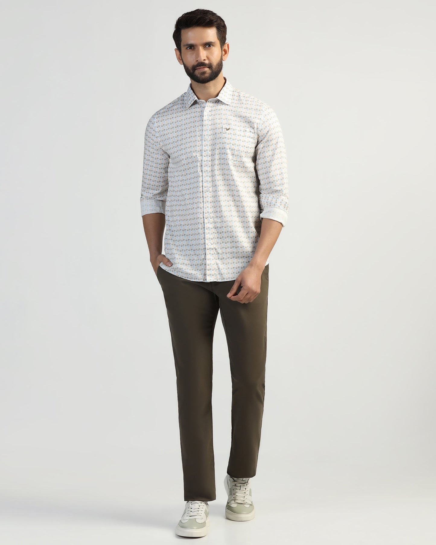 Casual Beige Printed Shirt - Felip