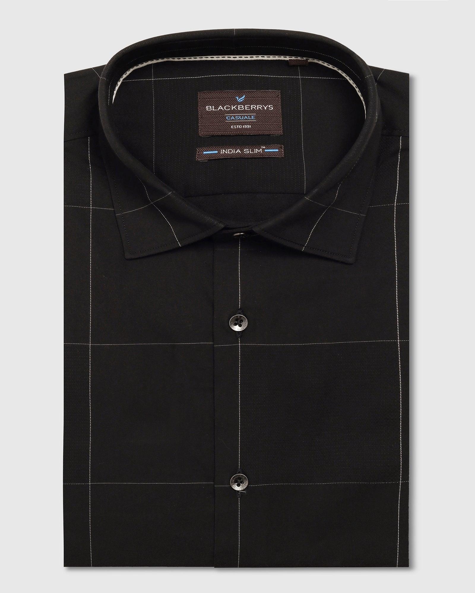 Casual Black Check Shirt - Meester