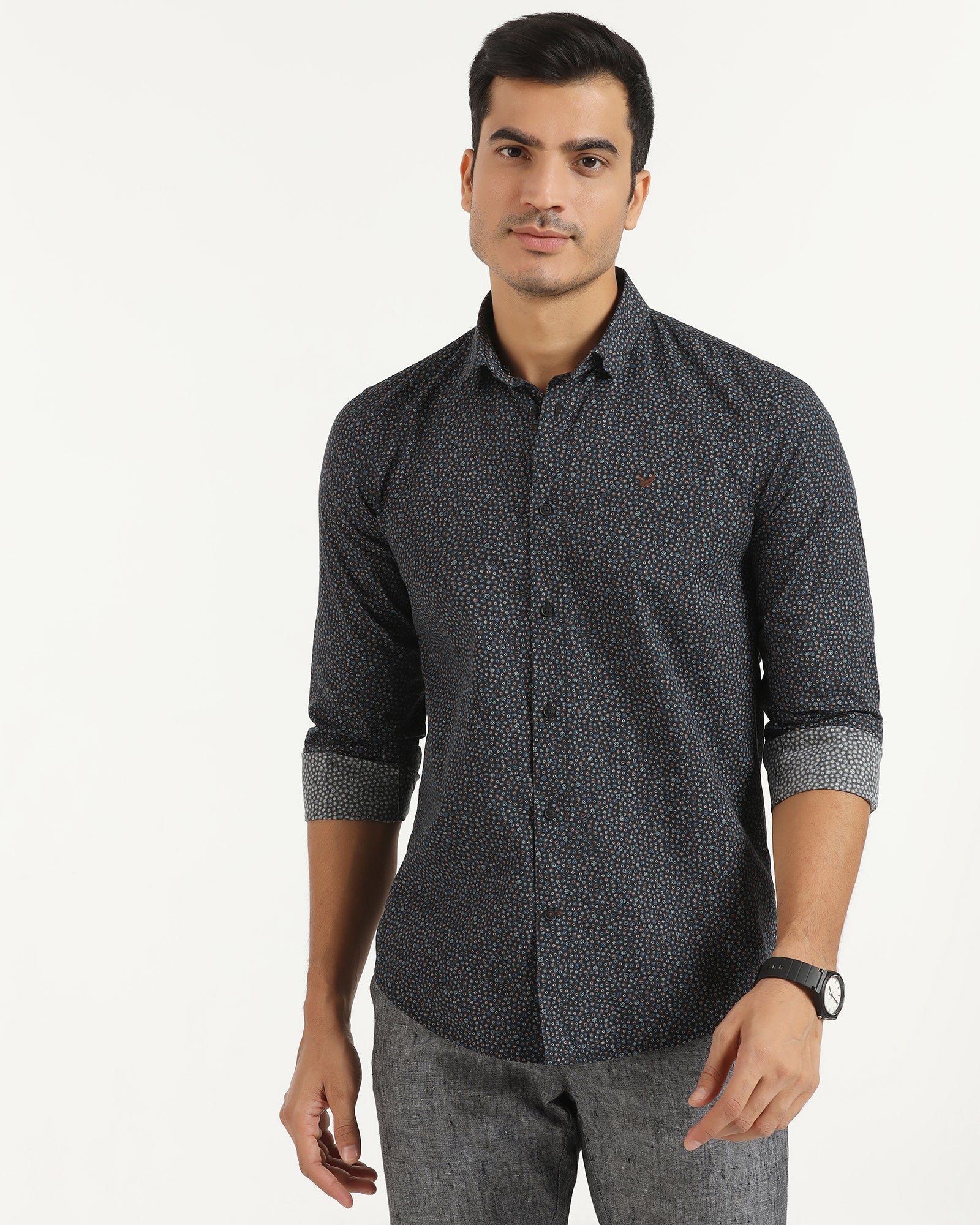 Casual Black Printed Shirt - Ritsu