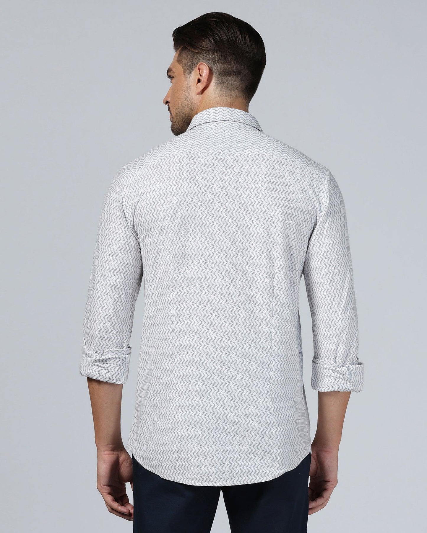 Casual Black Jacquard Shirt - Shaolin