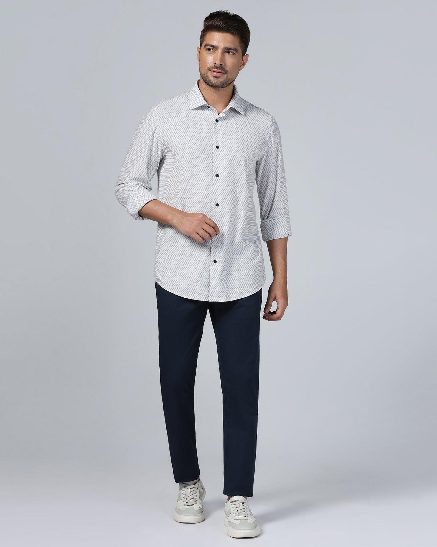 Casual Black Jacquard Shirt - Shaolin