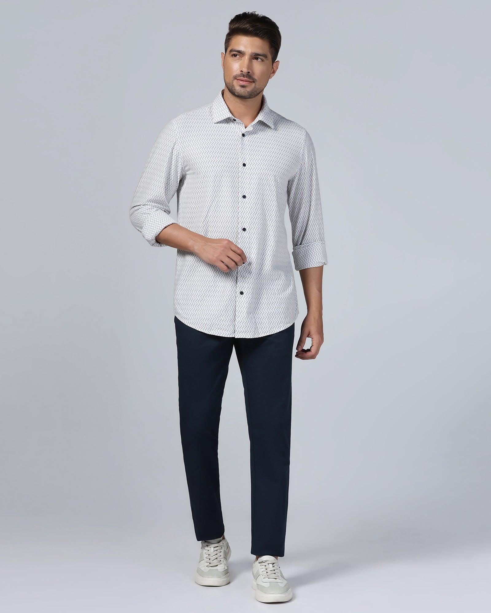 Casual Black Jacquard Shirt - Shaolin