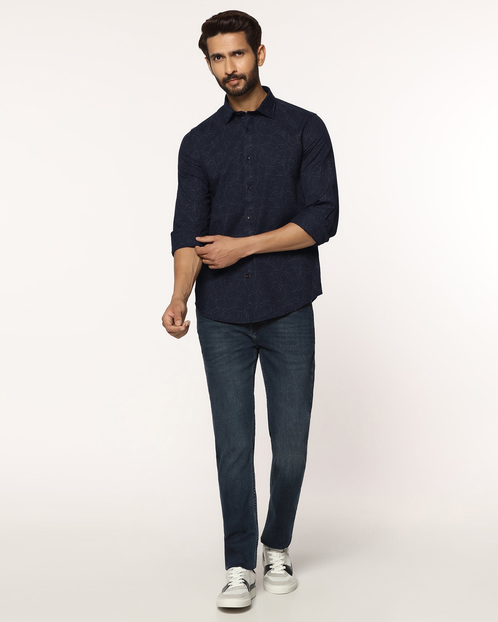 Casual Blue Printed Shirt - Mercer