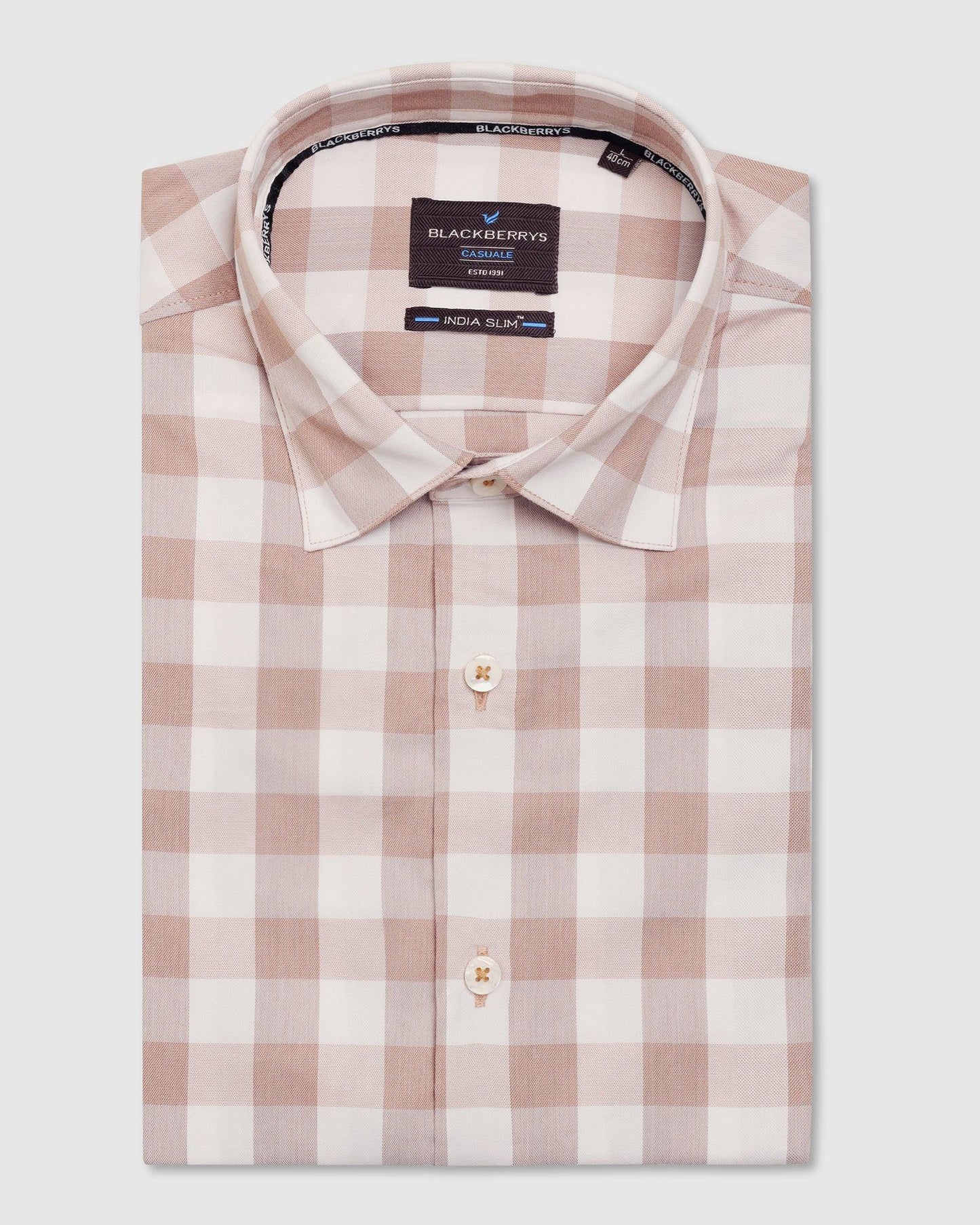Casual Brown Check Shirt - Omer