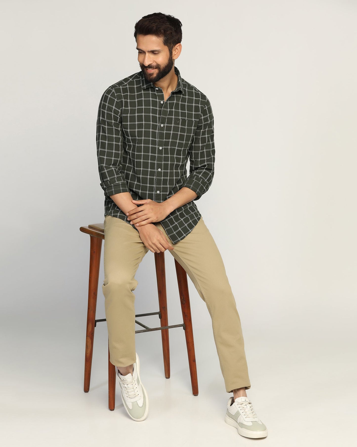 Casual Green Check Shirt - Josen