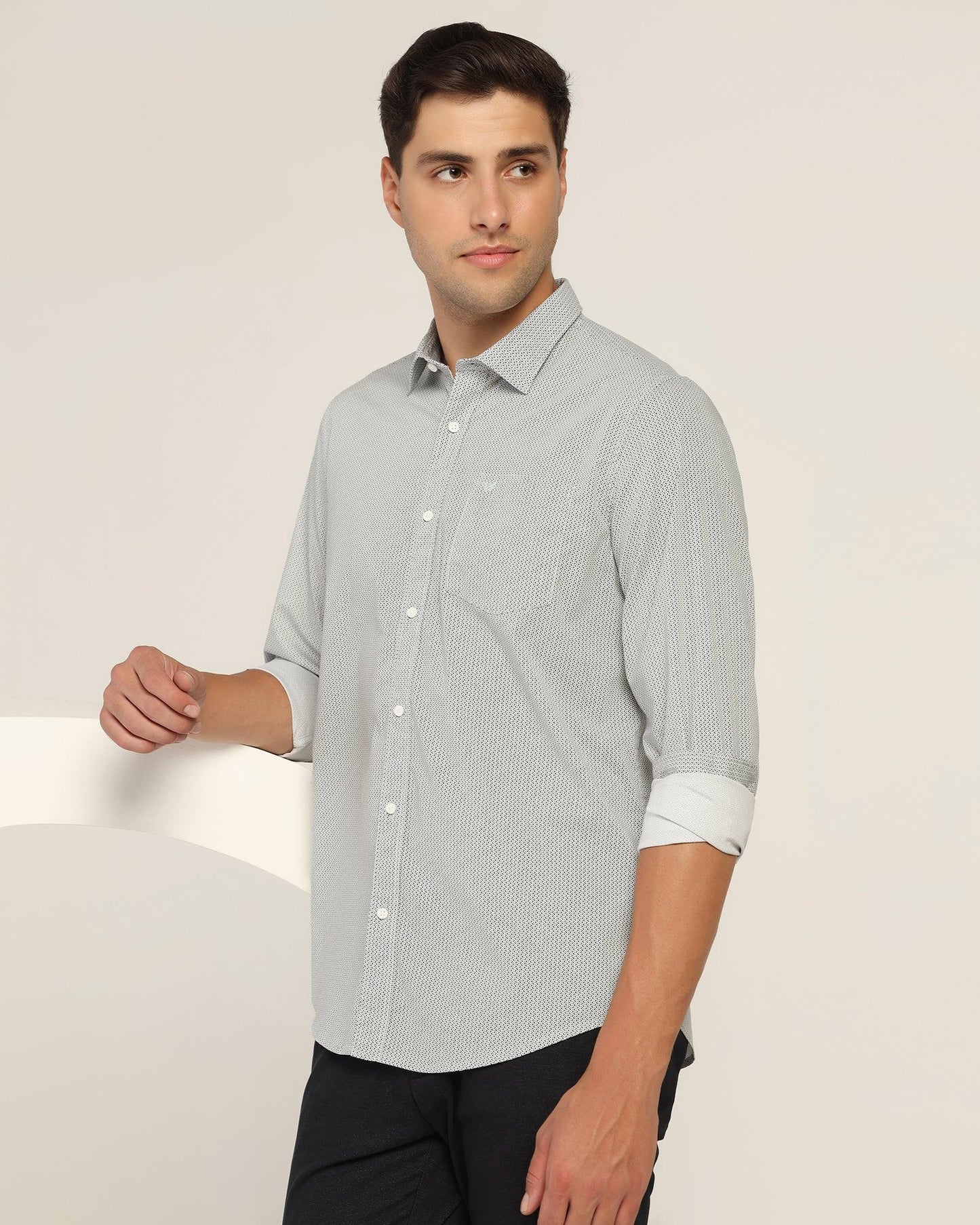 Casual Green Printed Shirt - Ecrin