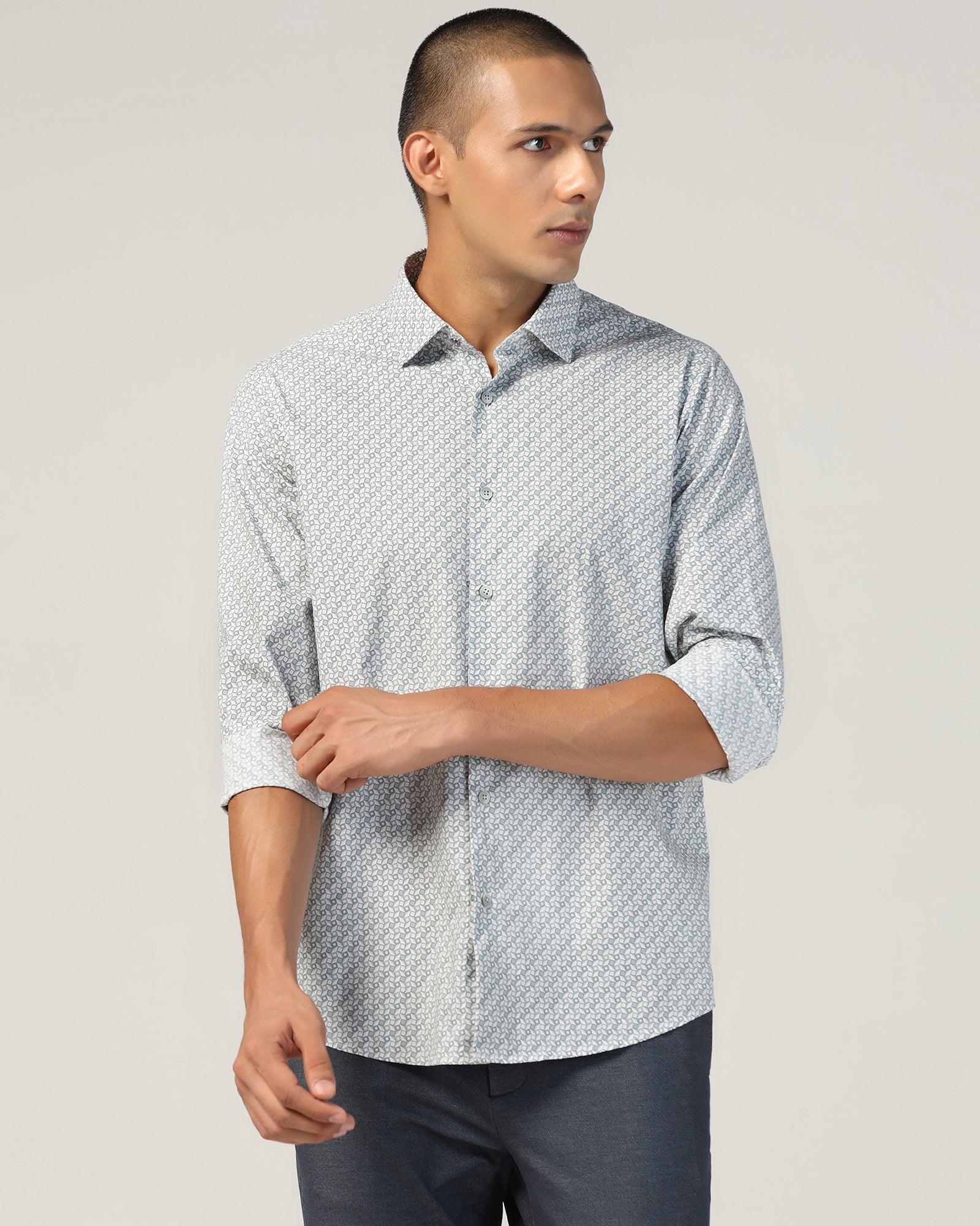 Casual Grey Printed Shirt - Zain